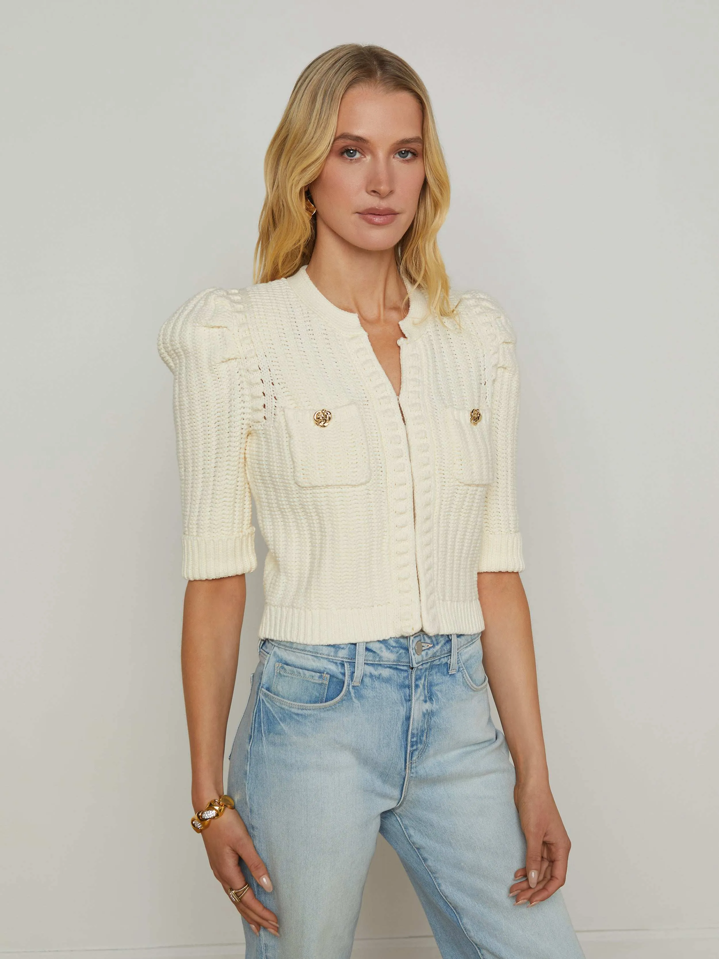 Delilah Cropped Cardigan sold by L'AGENCE