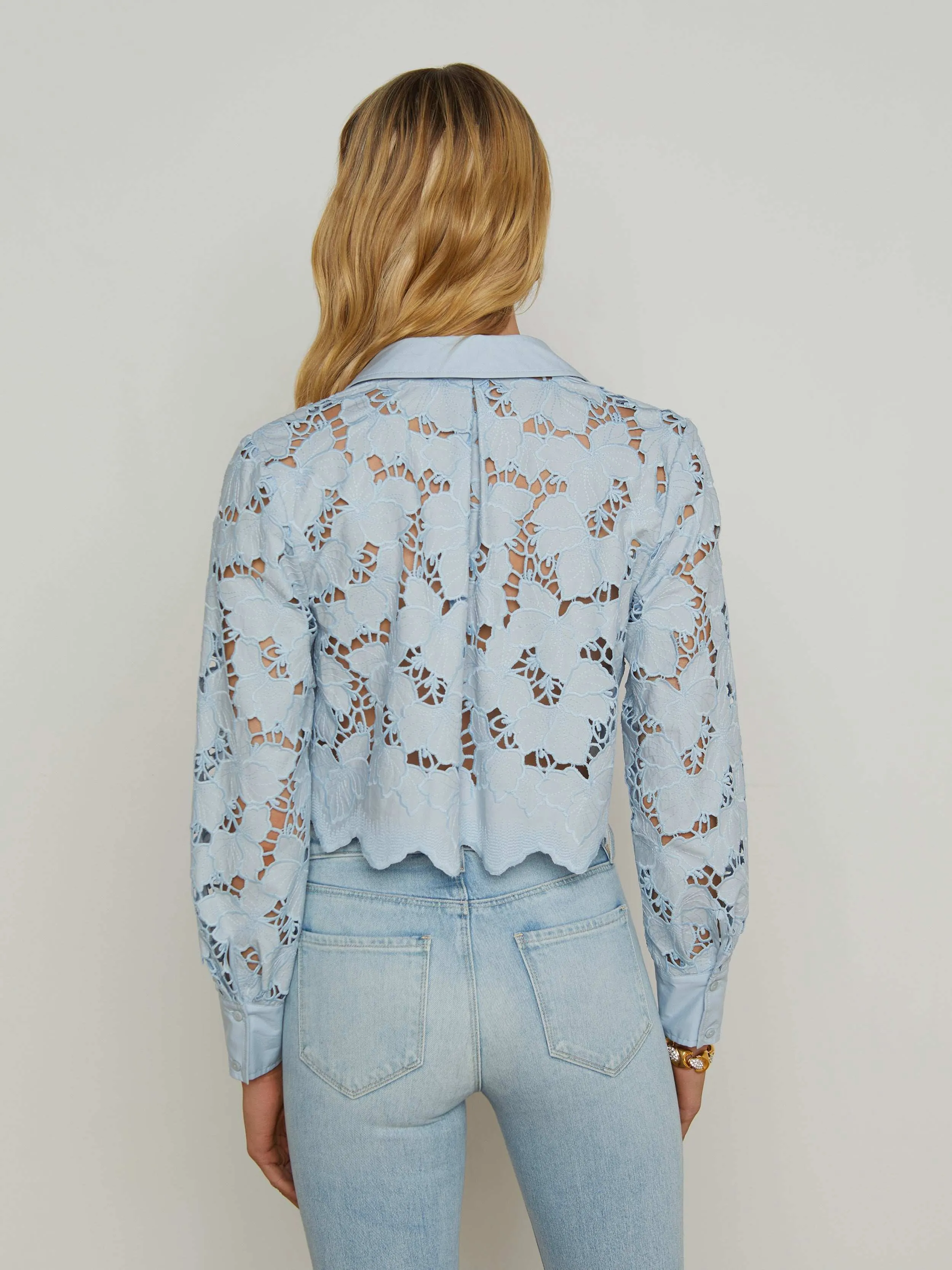 Seychelle Cropped Eyelet Blouse sold by L'AGENCE product image thumbnail 5