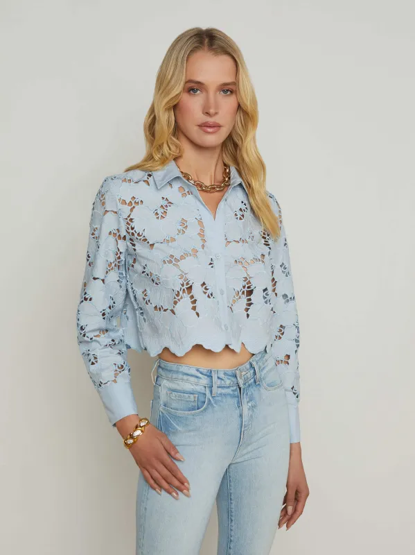 Seychelle Cropped Eyelet Blouse sold by L'AGENCE