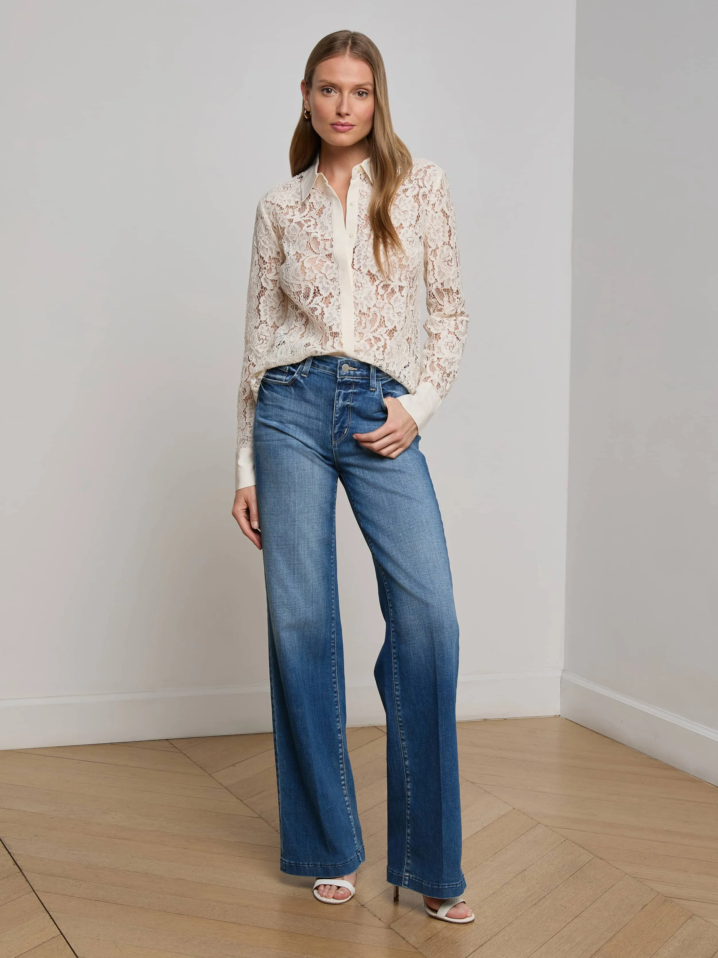 Maia Lace Blouse sold by L'AGENCE product image thumbnail 3