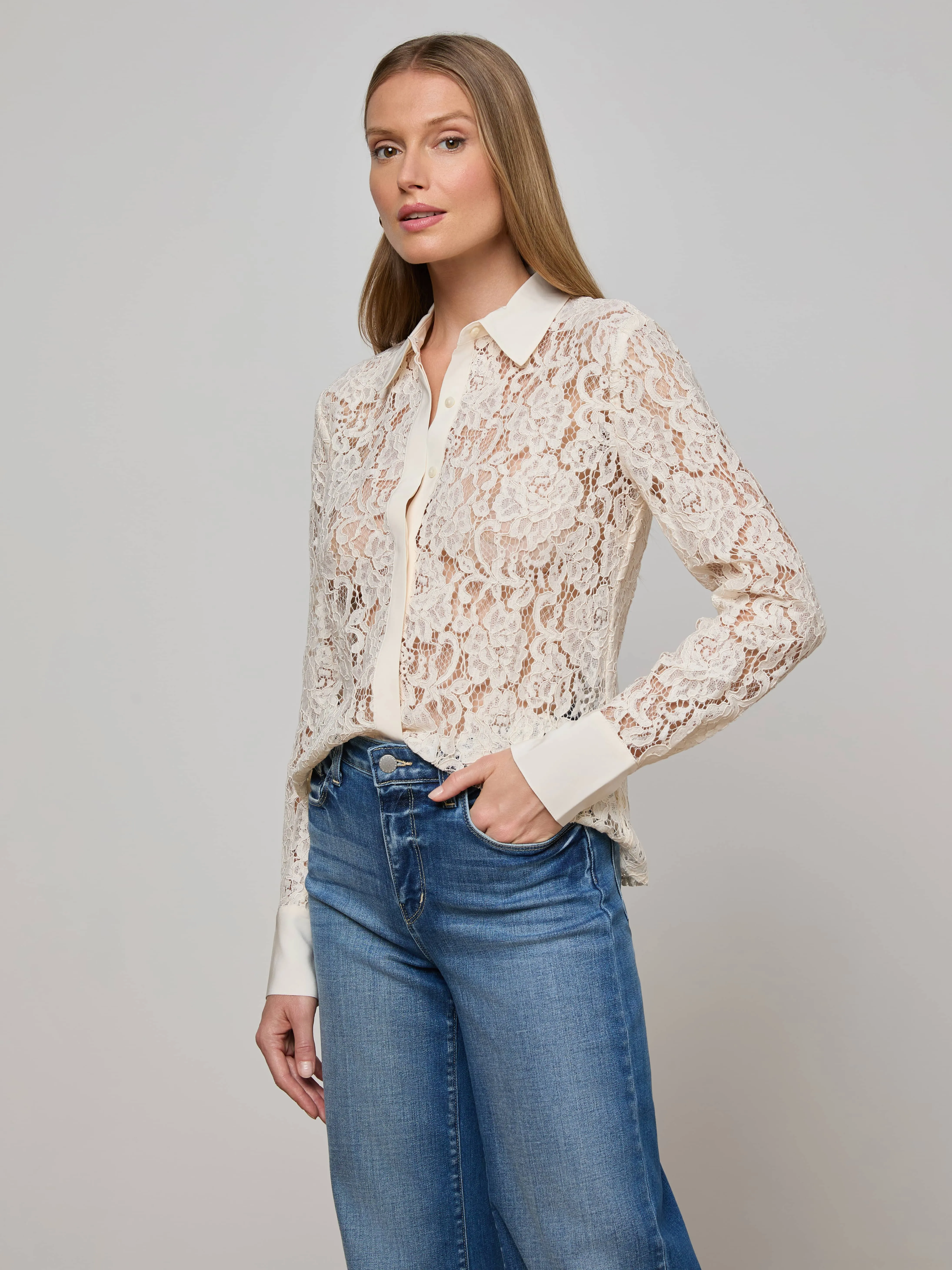 Maia Lace Blouse sold by L'AGENCE product image thumbnail 2