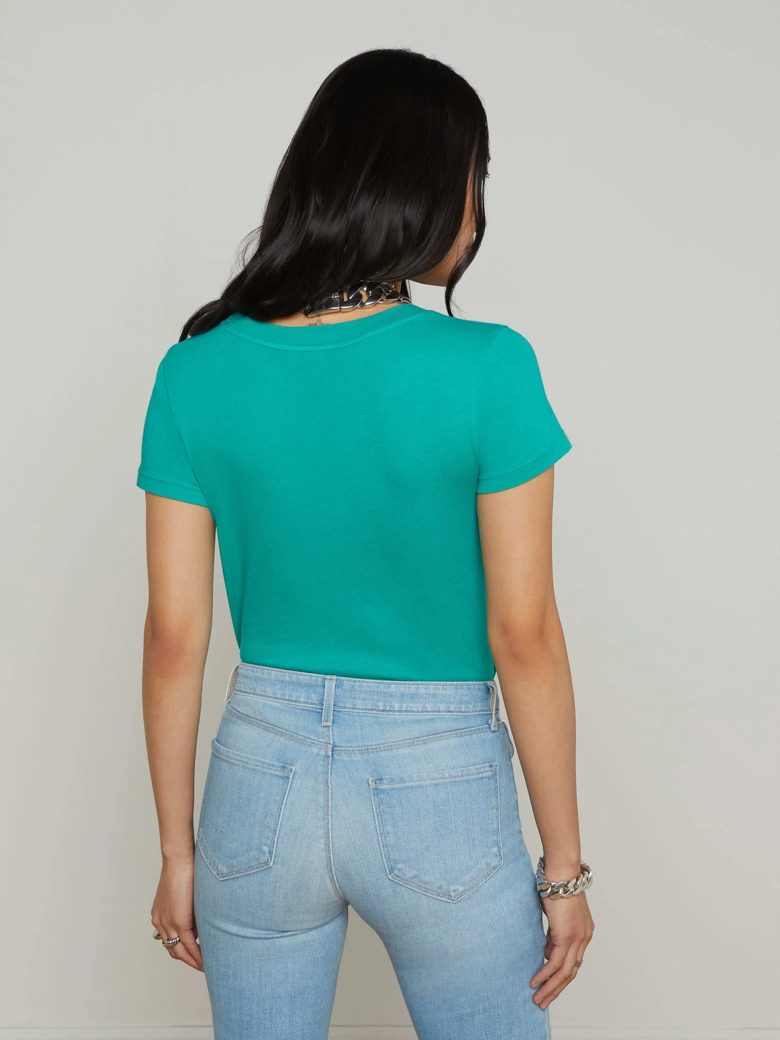 Cory Cotton Scoopneck Tee sold by L'AGENCE product image thumbnail 3