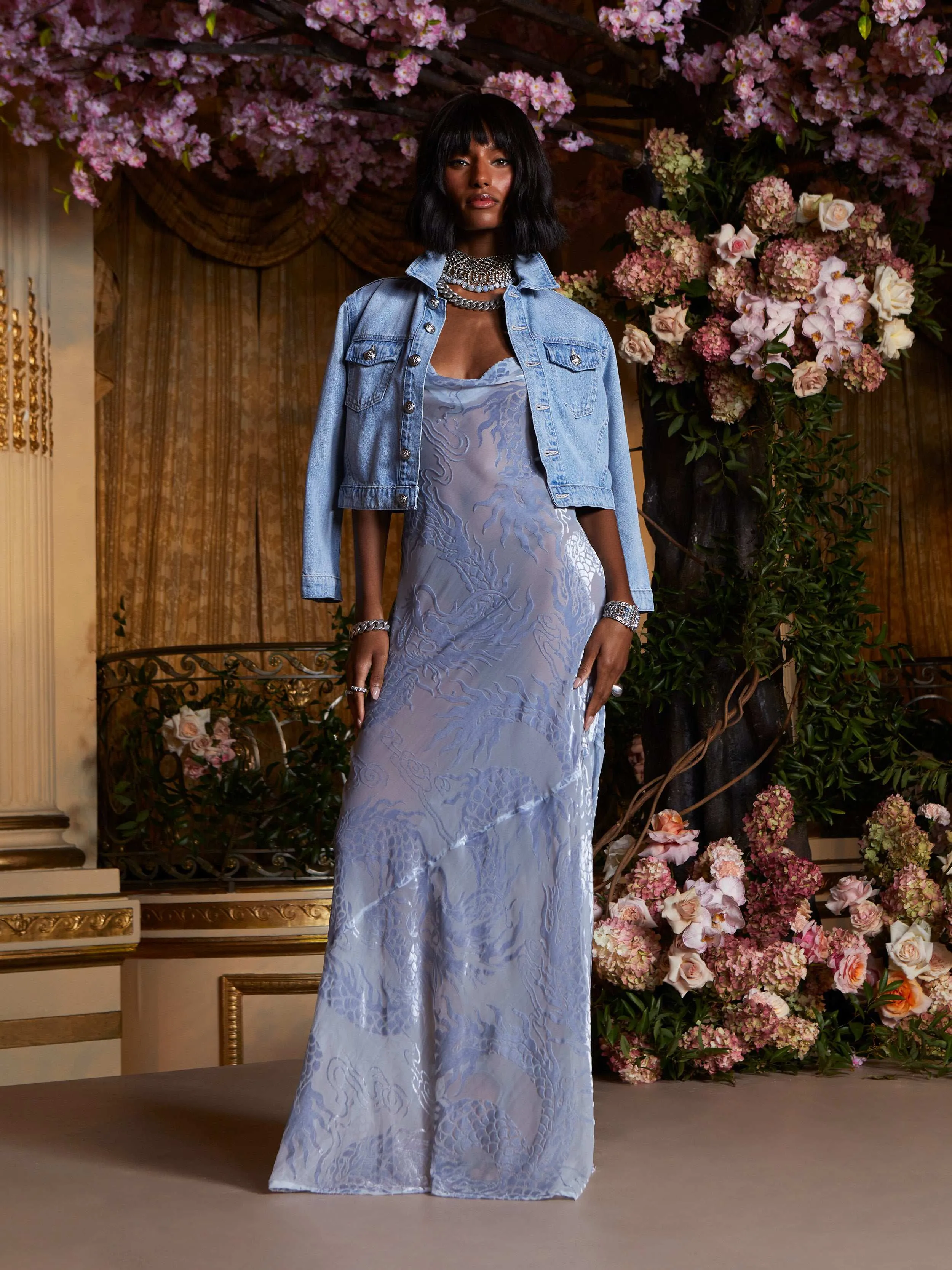 Koda Cropped Jean Jacket sold by L'AGENCE product image thumbnail 4