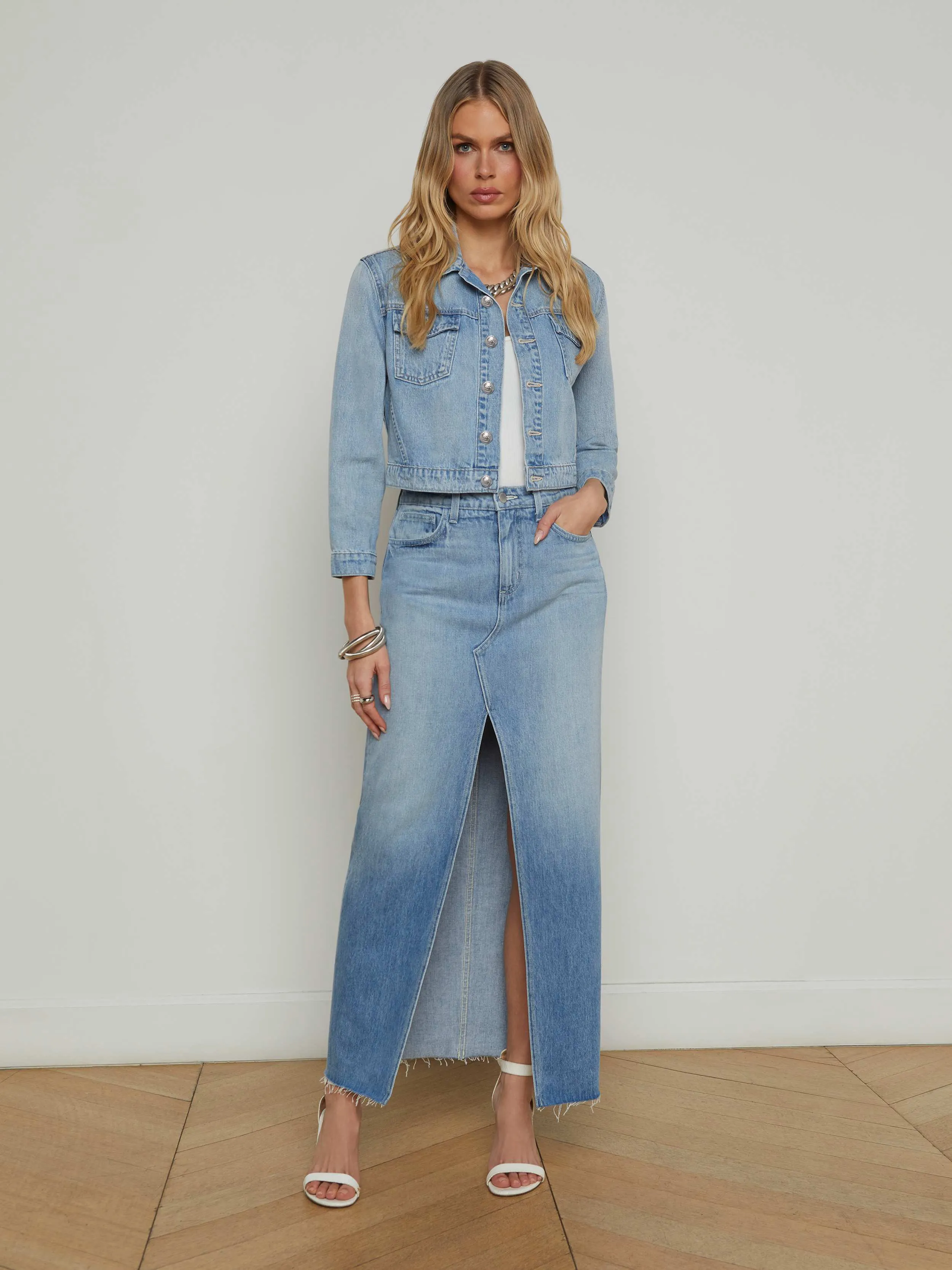 Koda Cropped Jean Jacket sold by L'AGENCE product image thumbnail 2