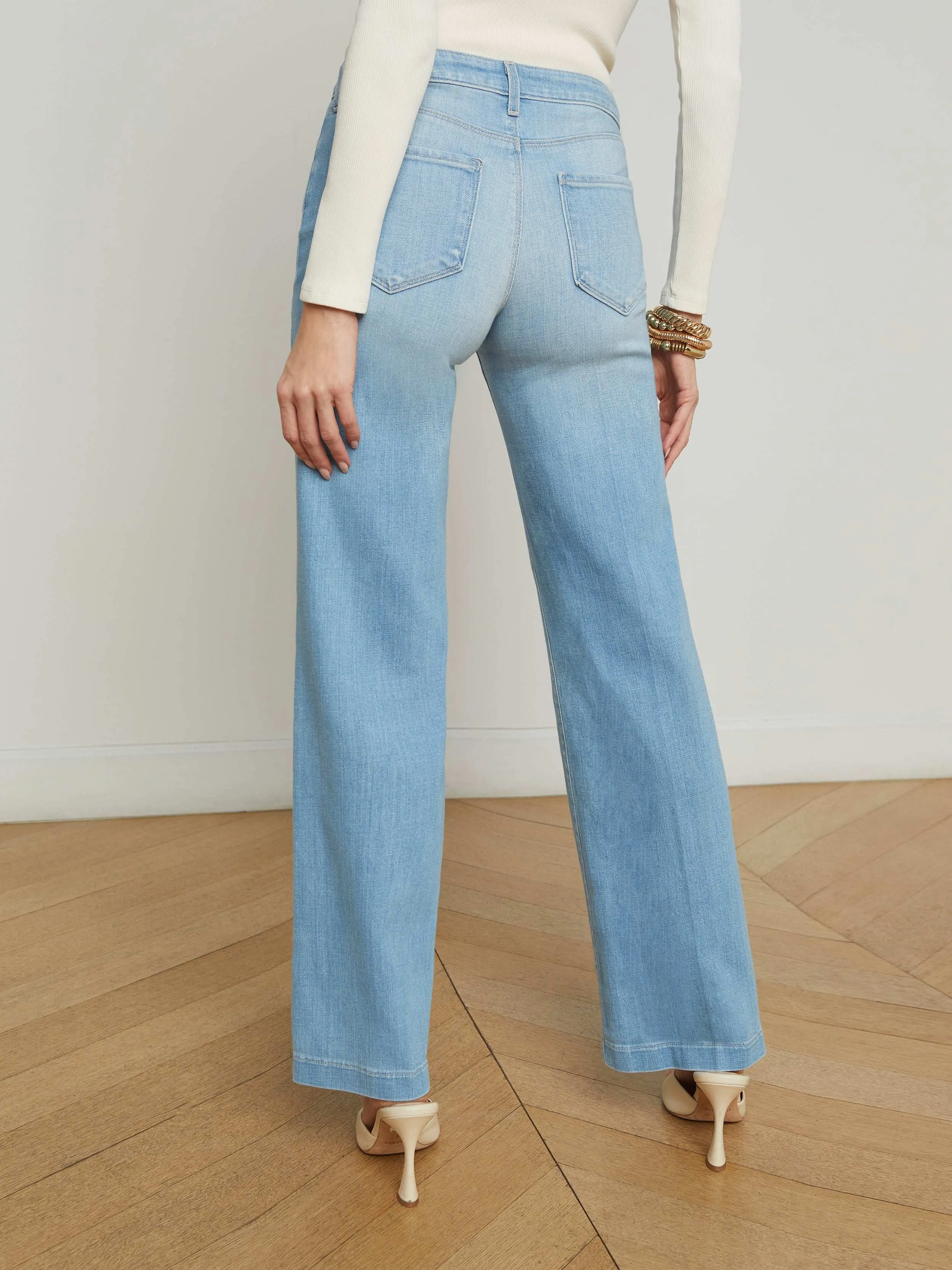 Joanne Low-Rise Wide-Leg Jean sold by L'AGENCE product image thumbnail 4
