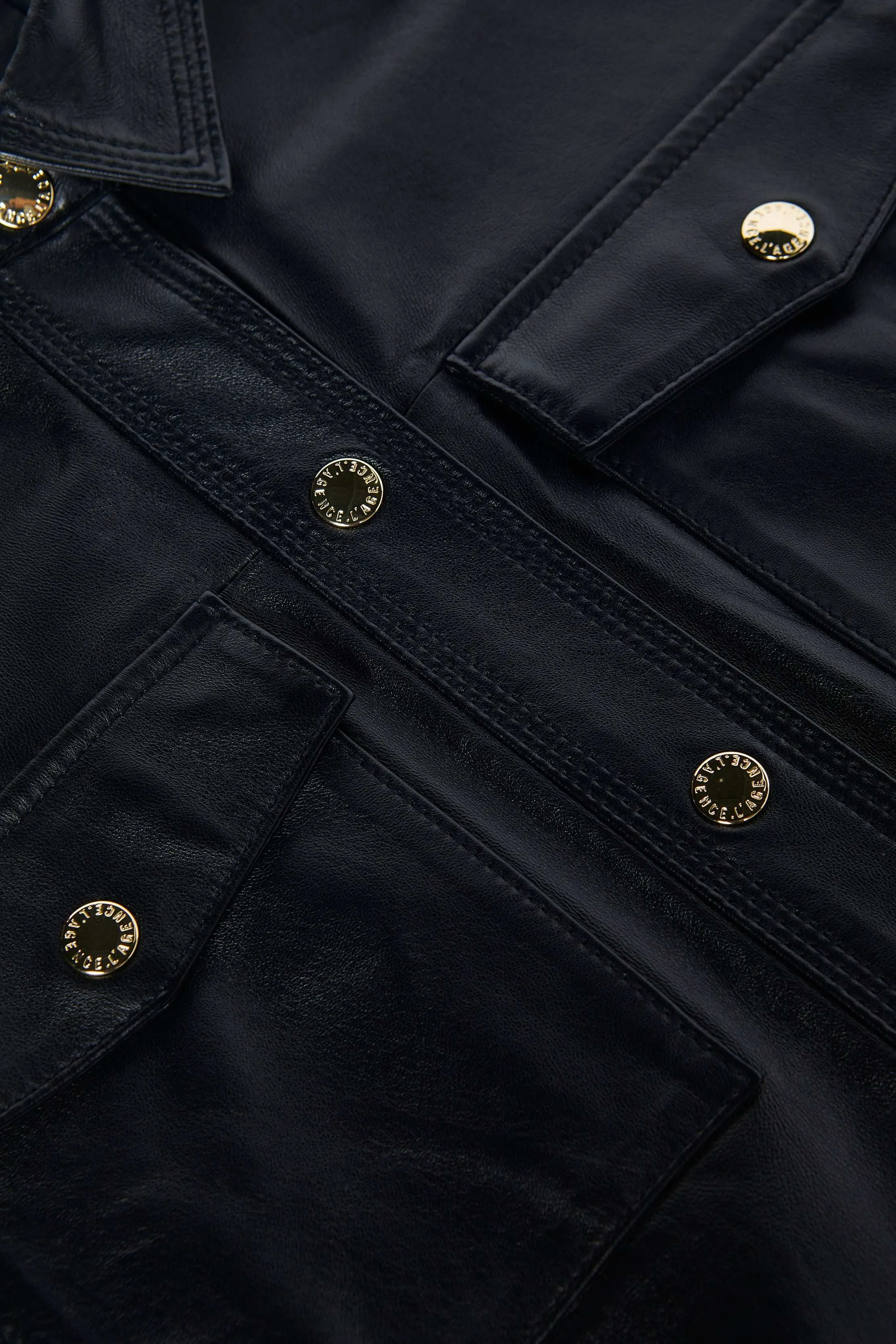 Avina Leather Shirt sold by L'AGENCE product image thumbnail 2