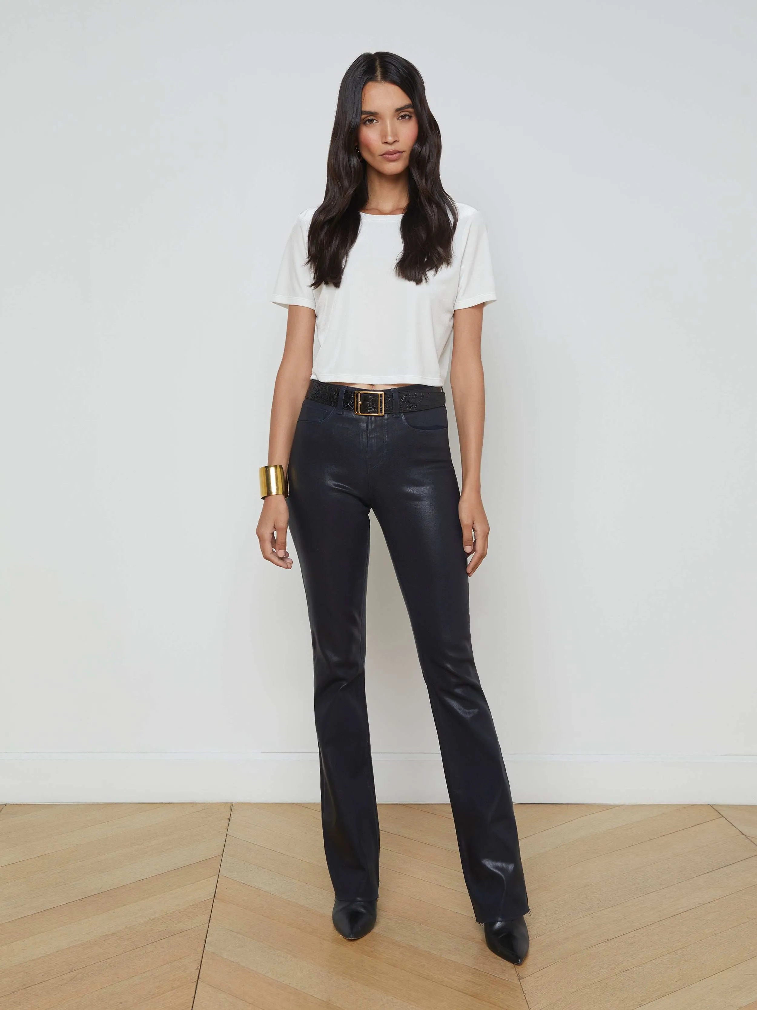 Ruth Coated Straight-Leg Jean sold by L'AGENCE