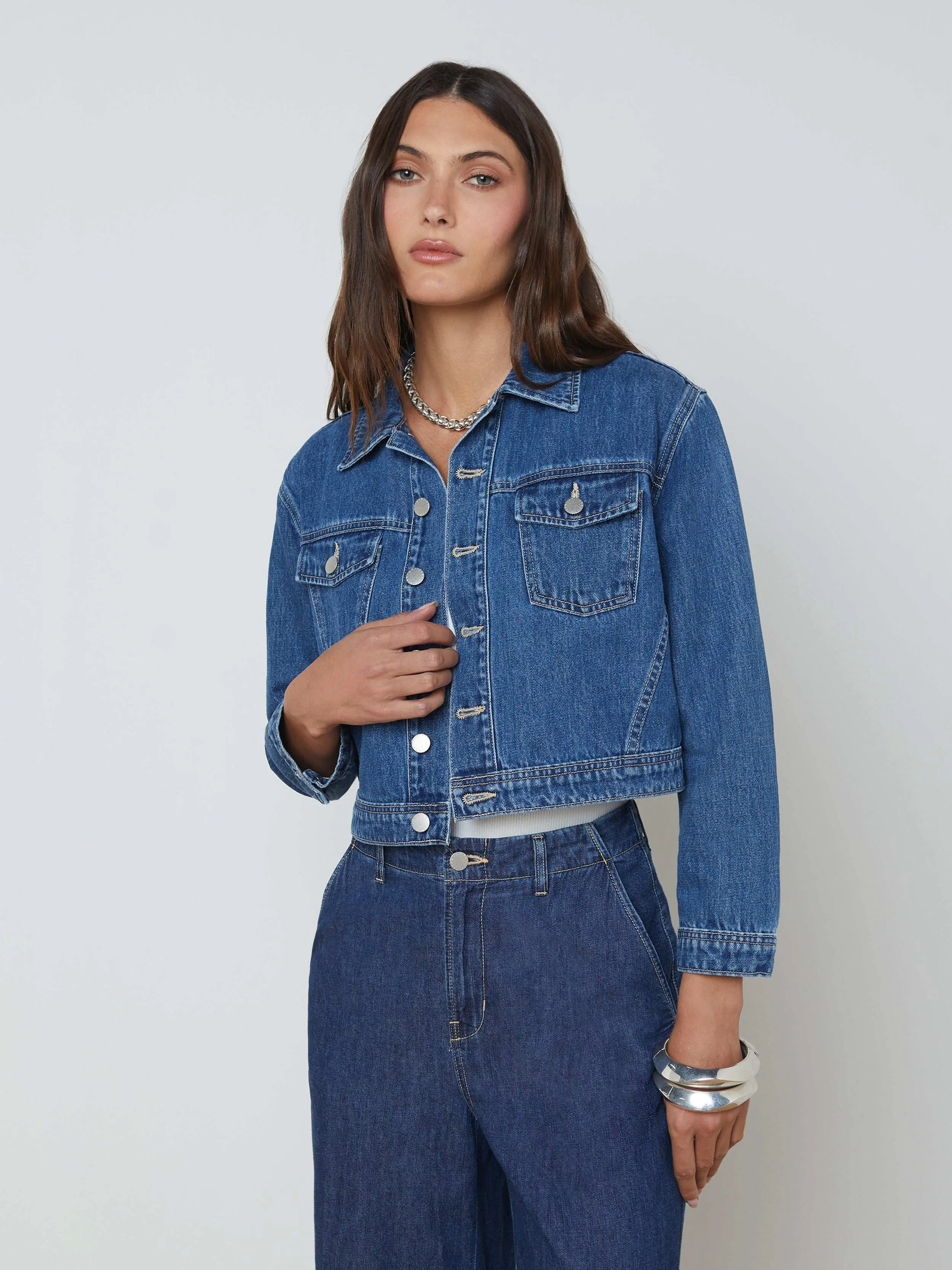 Koda Cropped Jean Jacket sold by L'AGENCE