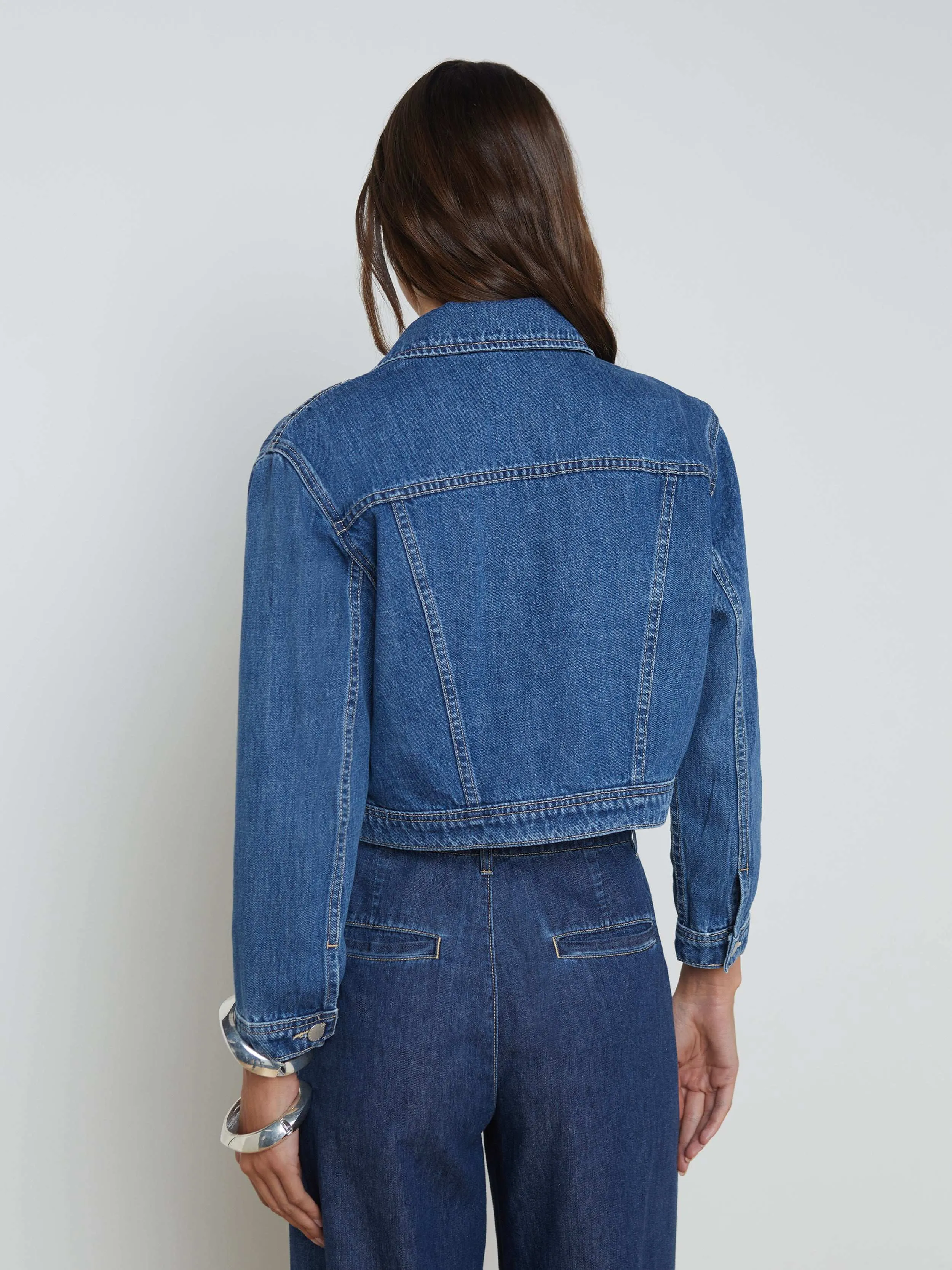 Koda Cropped Jean Jacket sold by L'AGENCE product image thumbnail 5