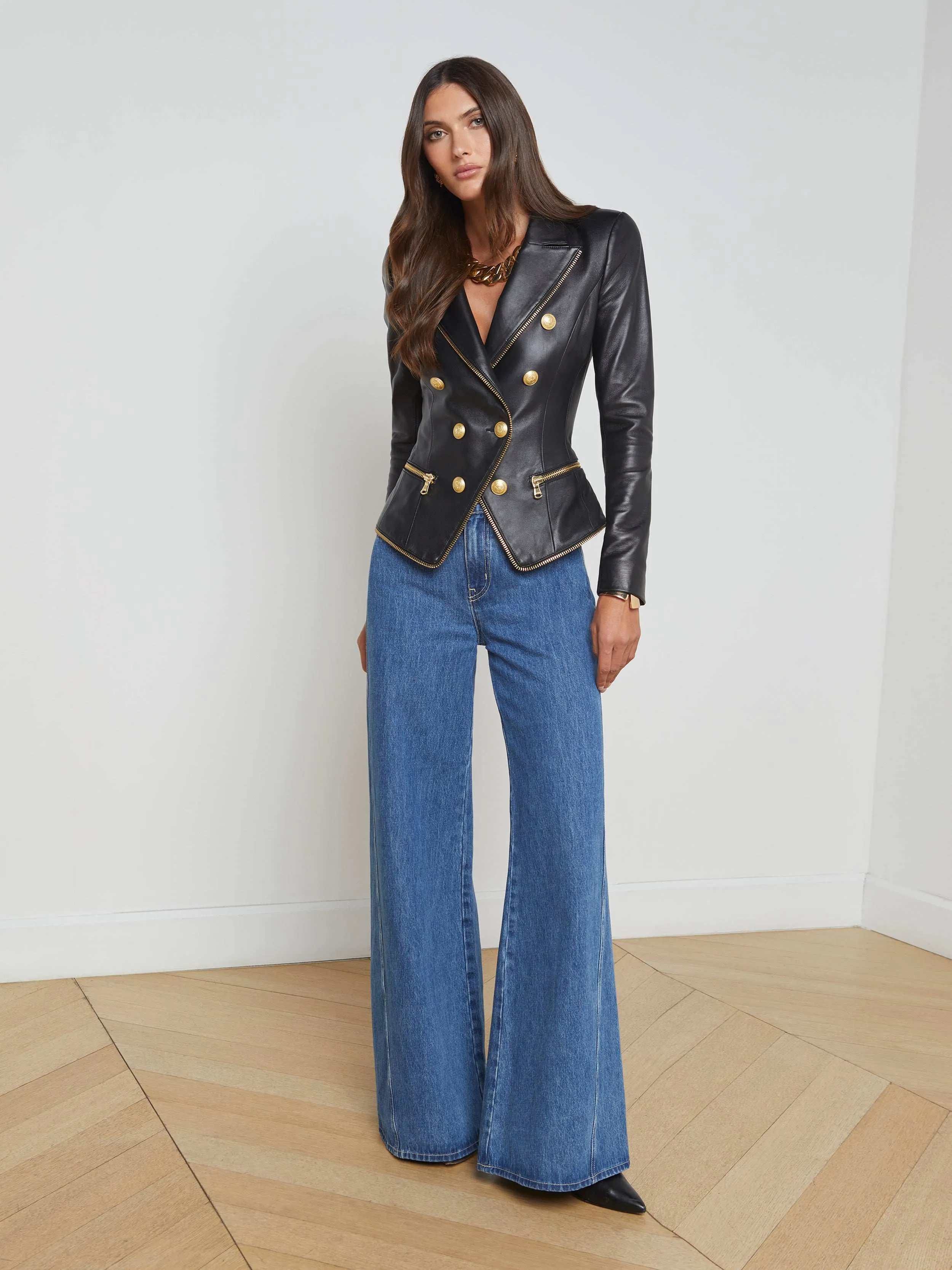 Ottilie Leather Blazer sold by L'AGENCE product image thumbnail 5