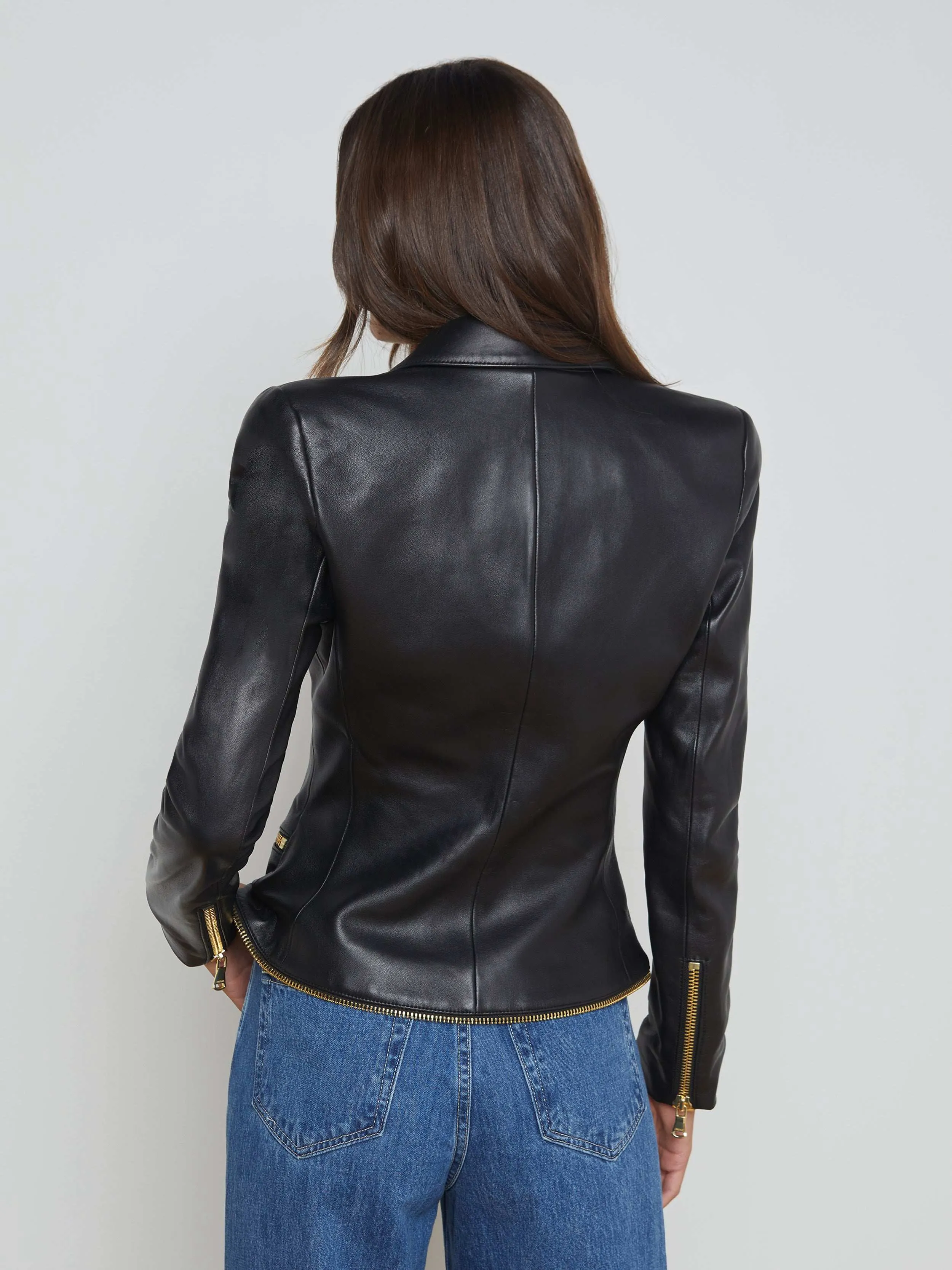 Ottilie Leather Blazer sold by L'AGENCE product image thumbnail 4