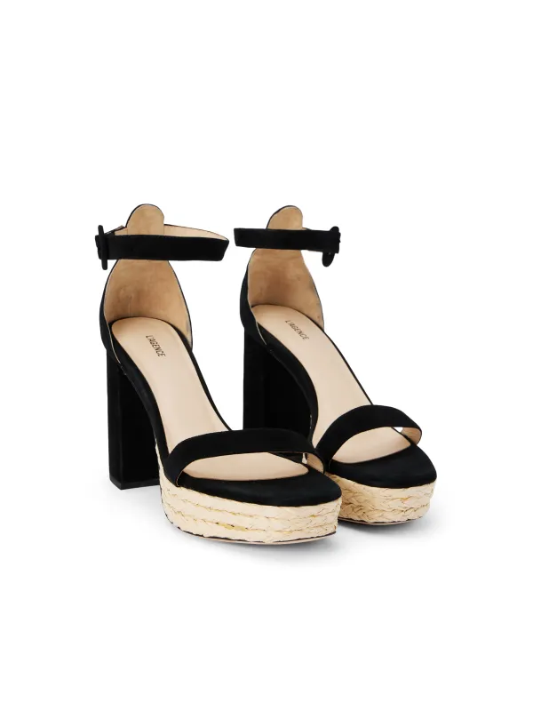 Avia Suede Platform Heeled Sandal sold by L'AGENCE