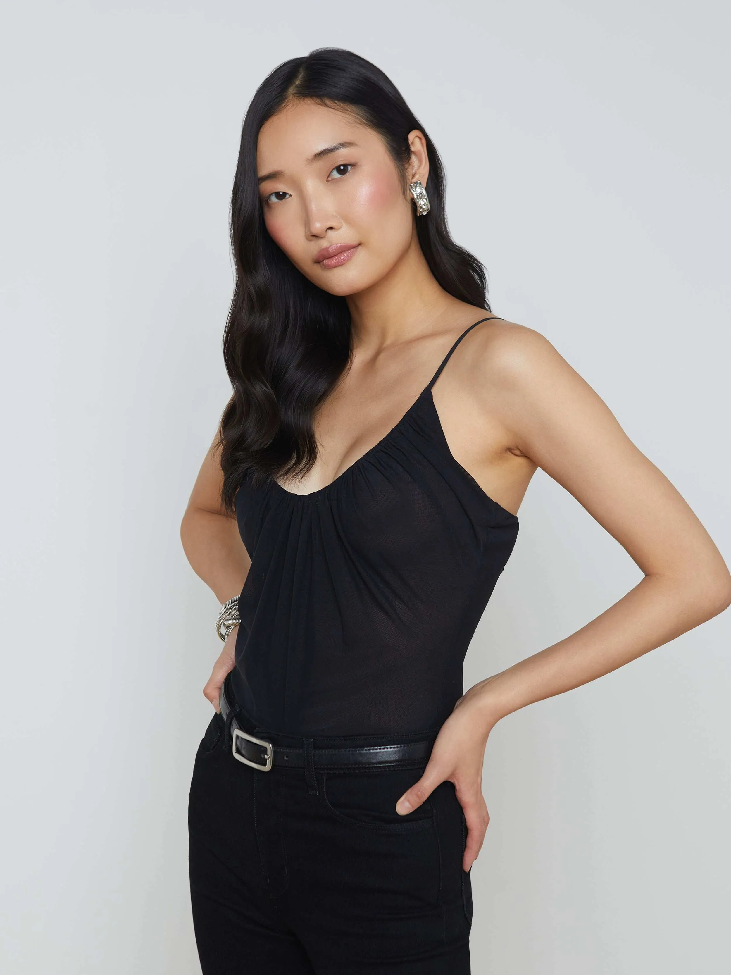 Gelina Mesh Bodysuit sold by L'AGENCE product image thumbnail 4