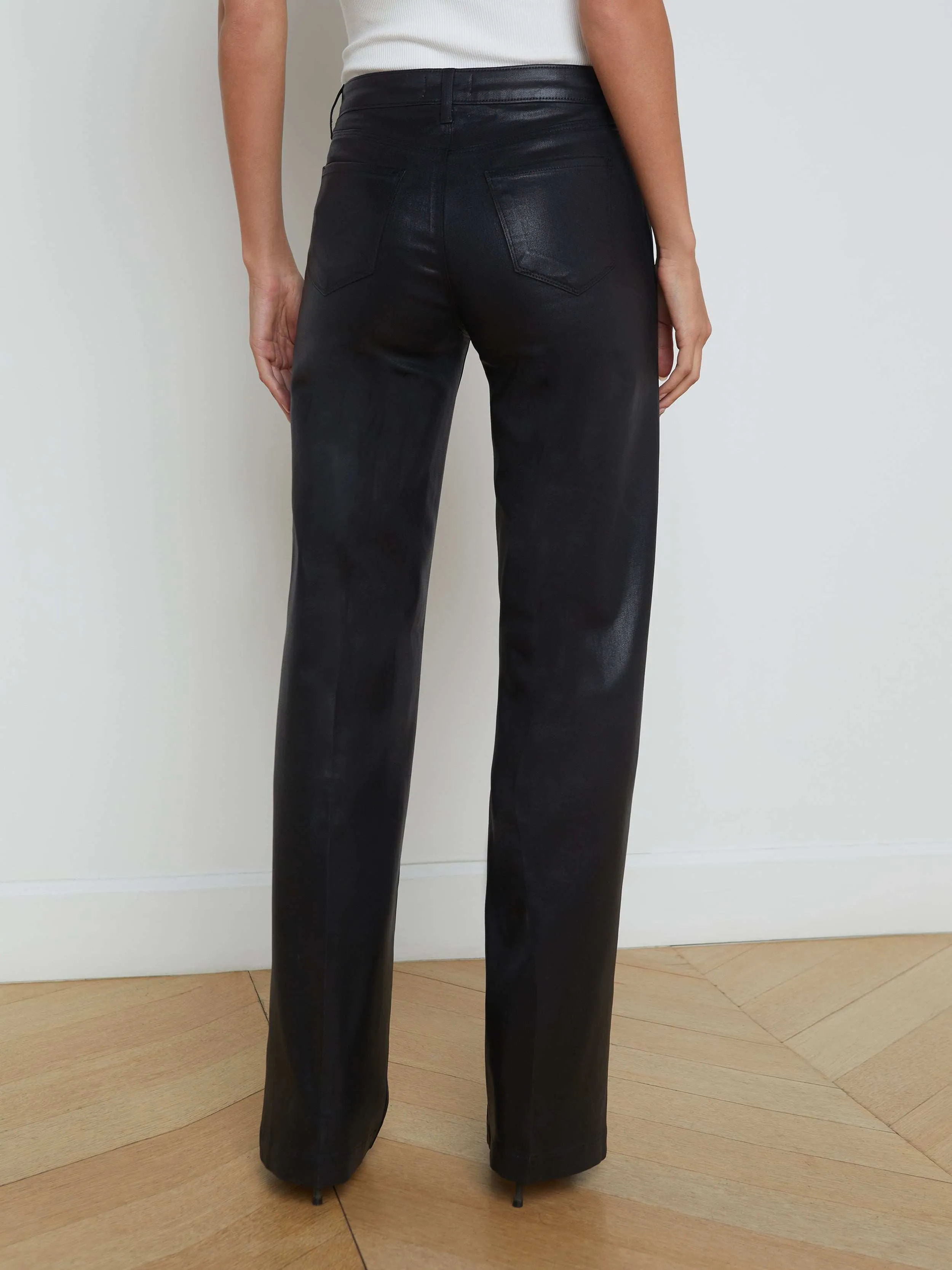 Clayton Coated Wide-Leg Jean sold by L'AGENCE product image thumbnail 4