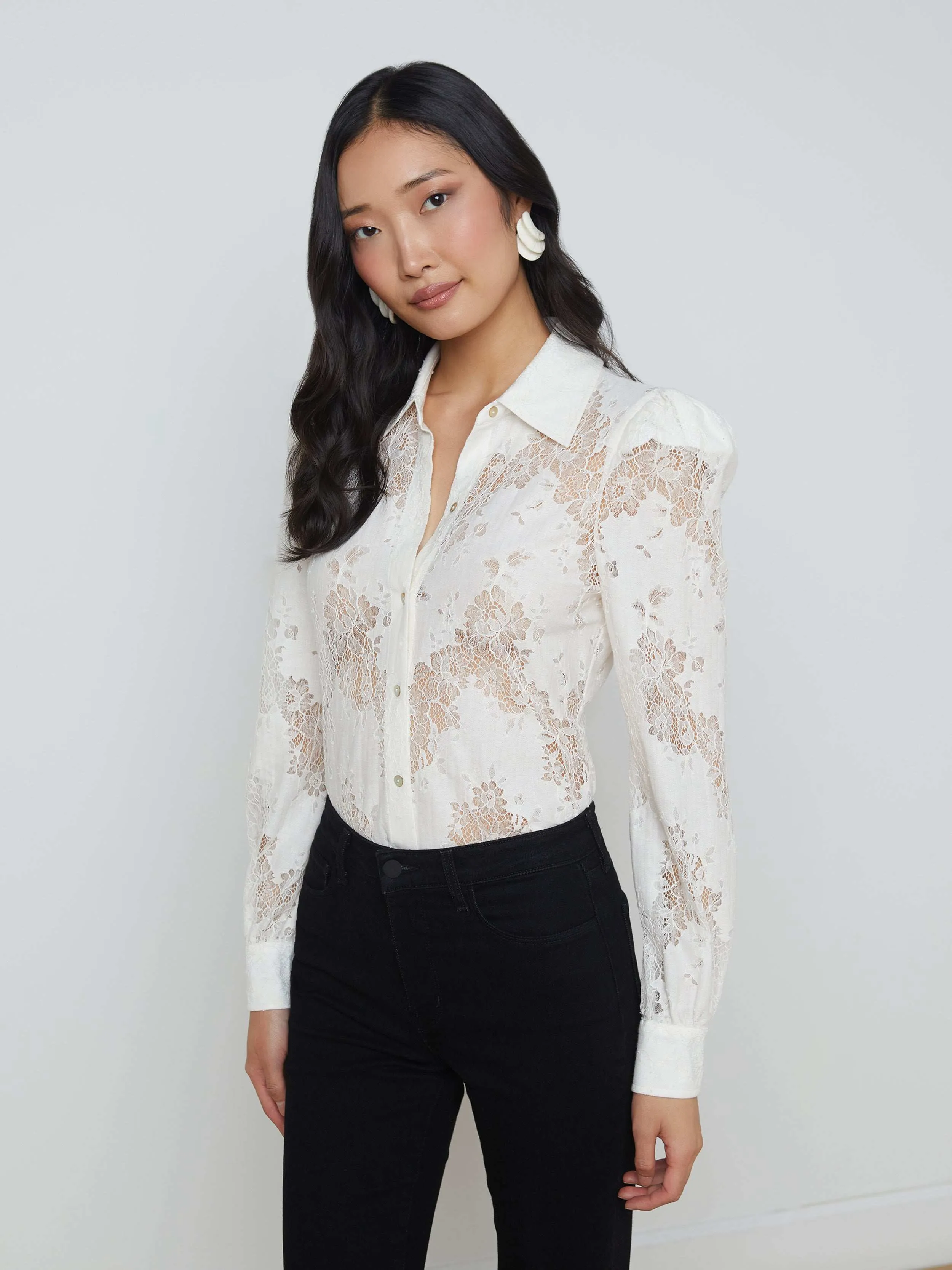Jenica Lace Blouse sold by L'AGENCE product image thumbnail 3