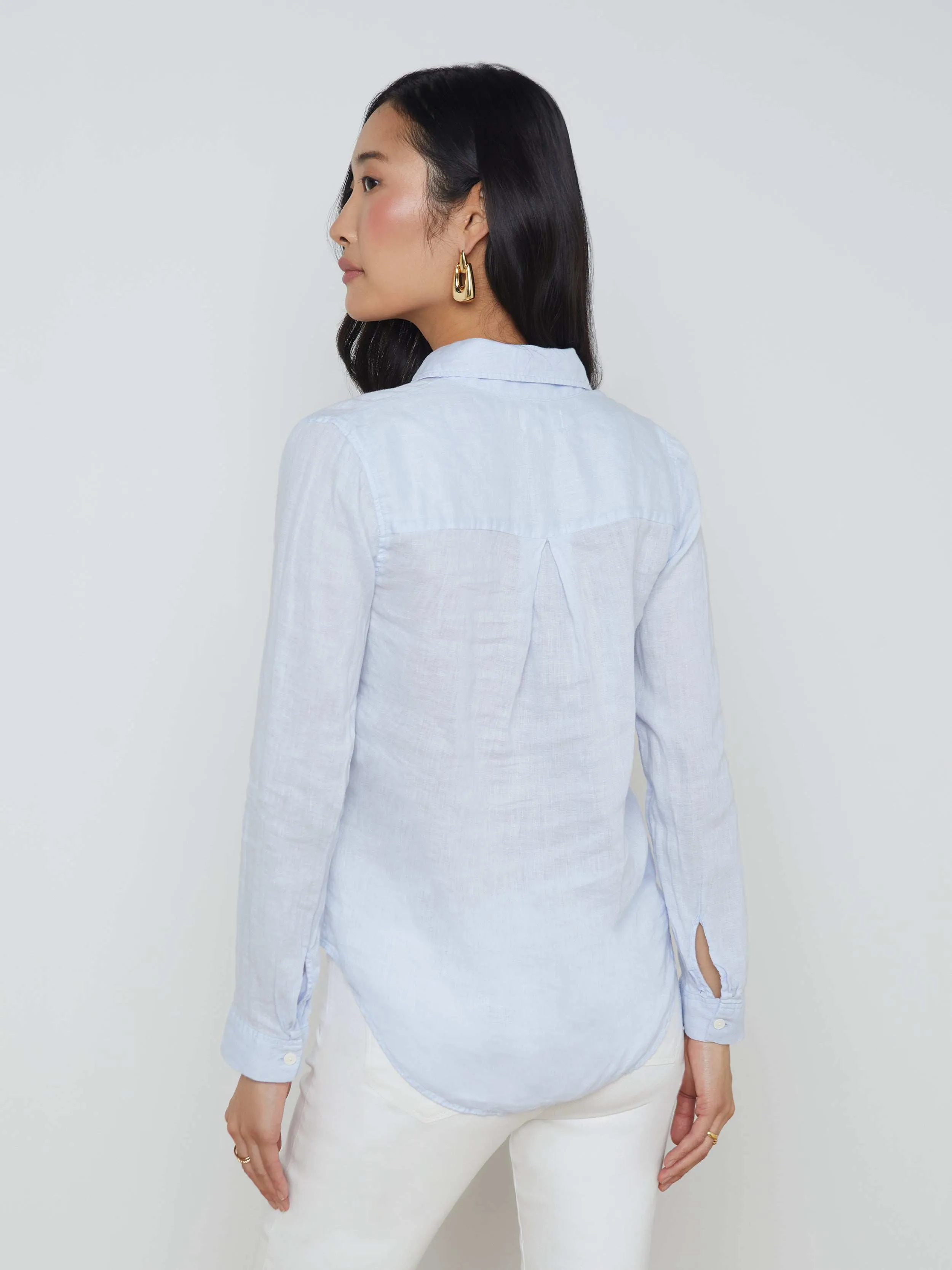 Tyler Linen Blouse sold by L'AGENCE product image thumbnail 4