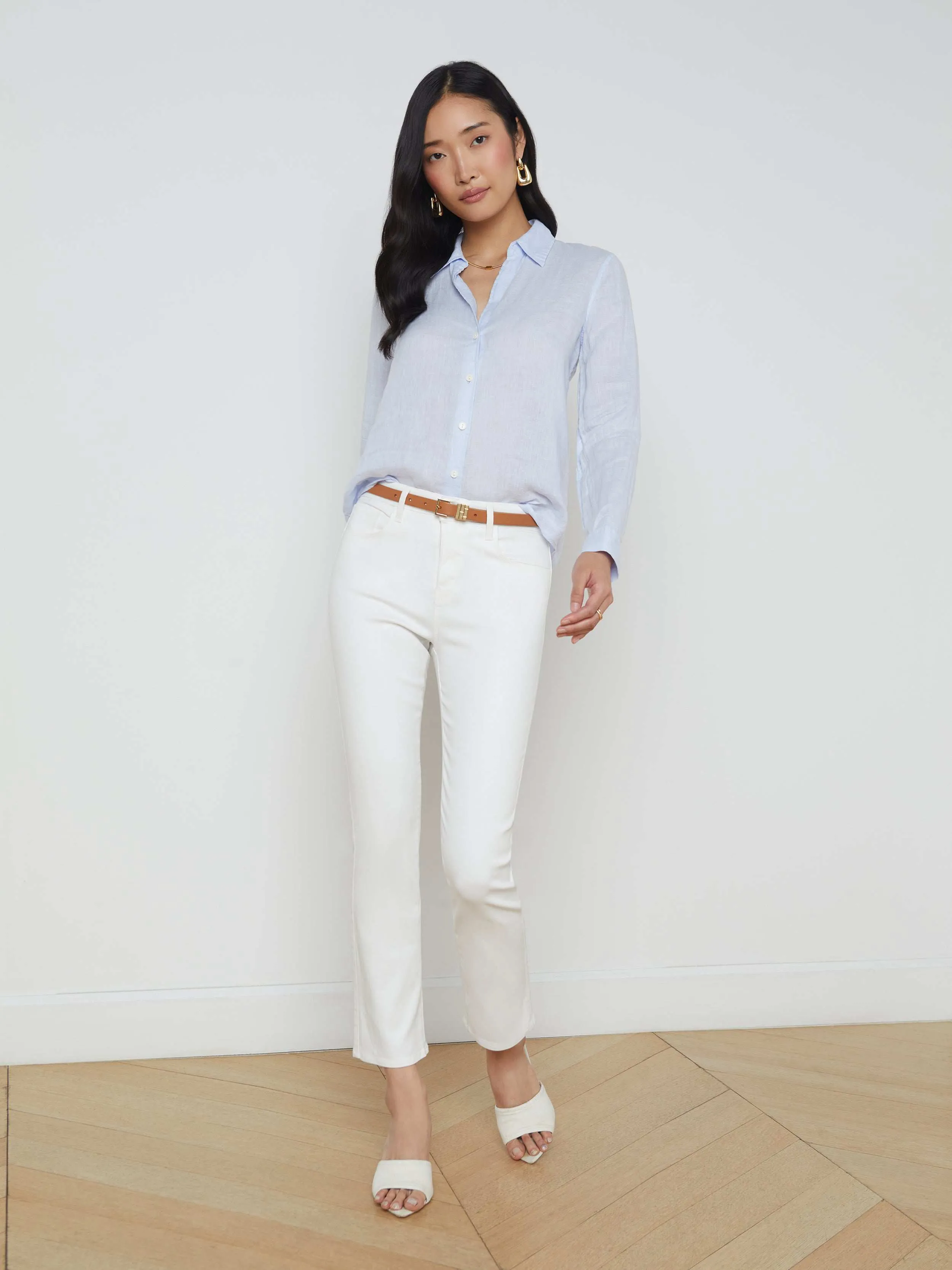 Tyler Linen Blouse sold by L'AGENCE product image thumbnail 3