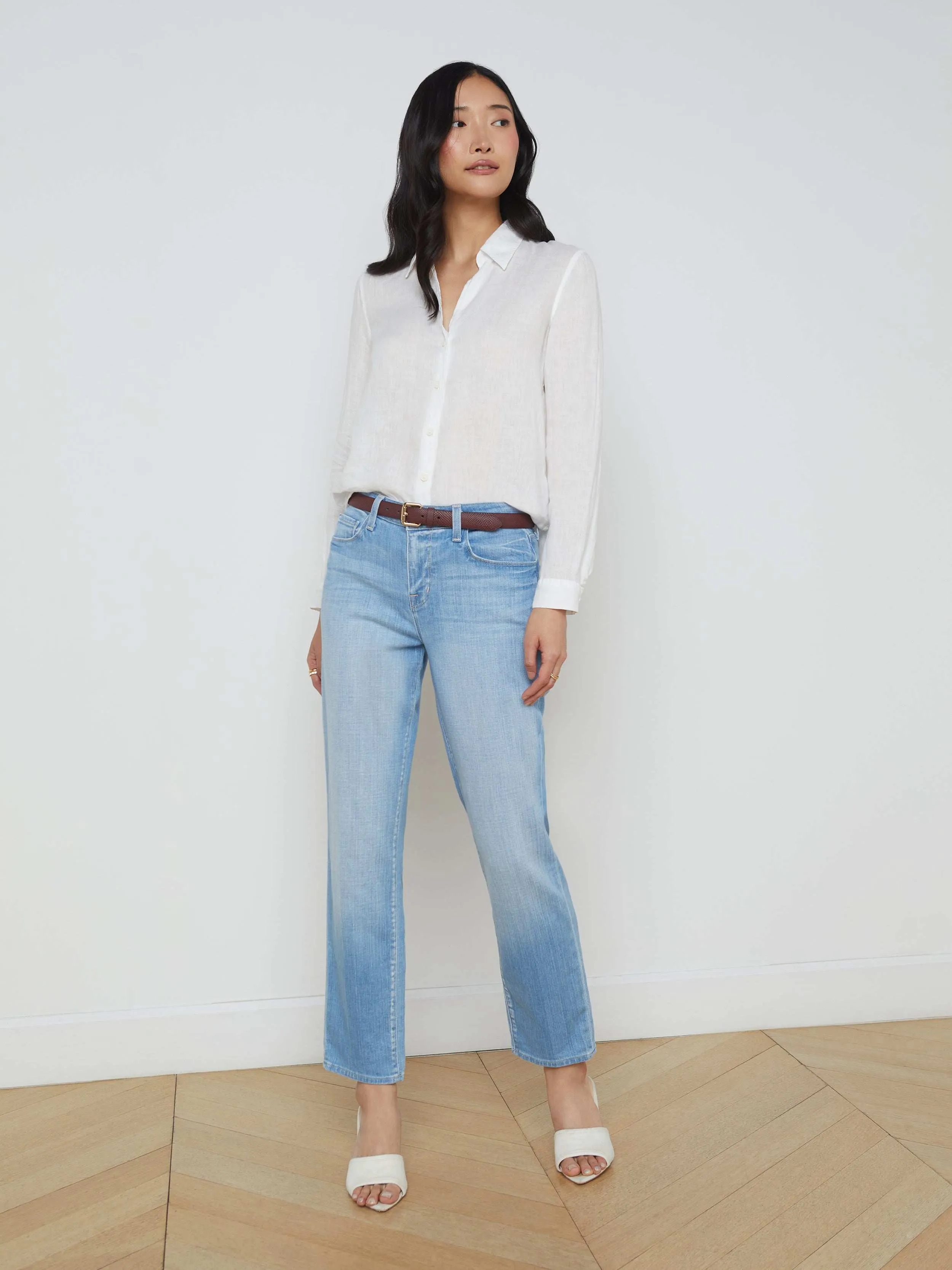 Tyler Linen Blouse sold by L'AGENCE product image thumbnail 3