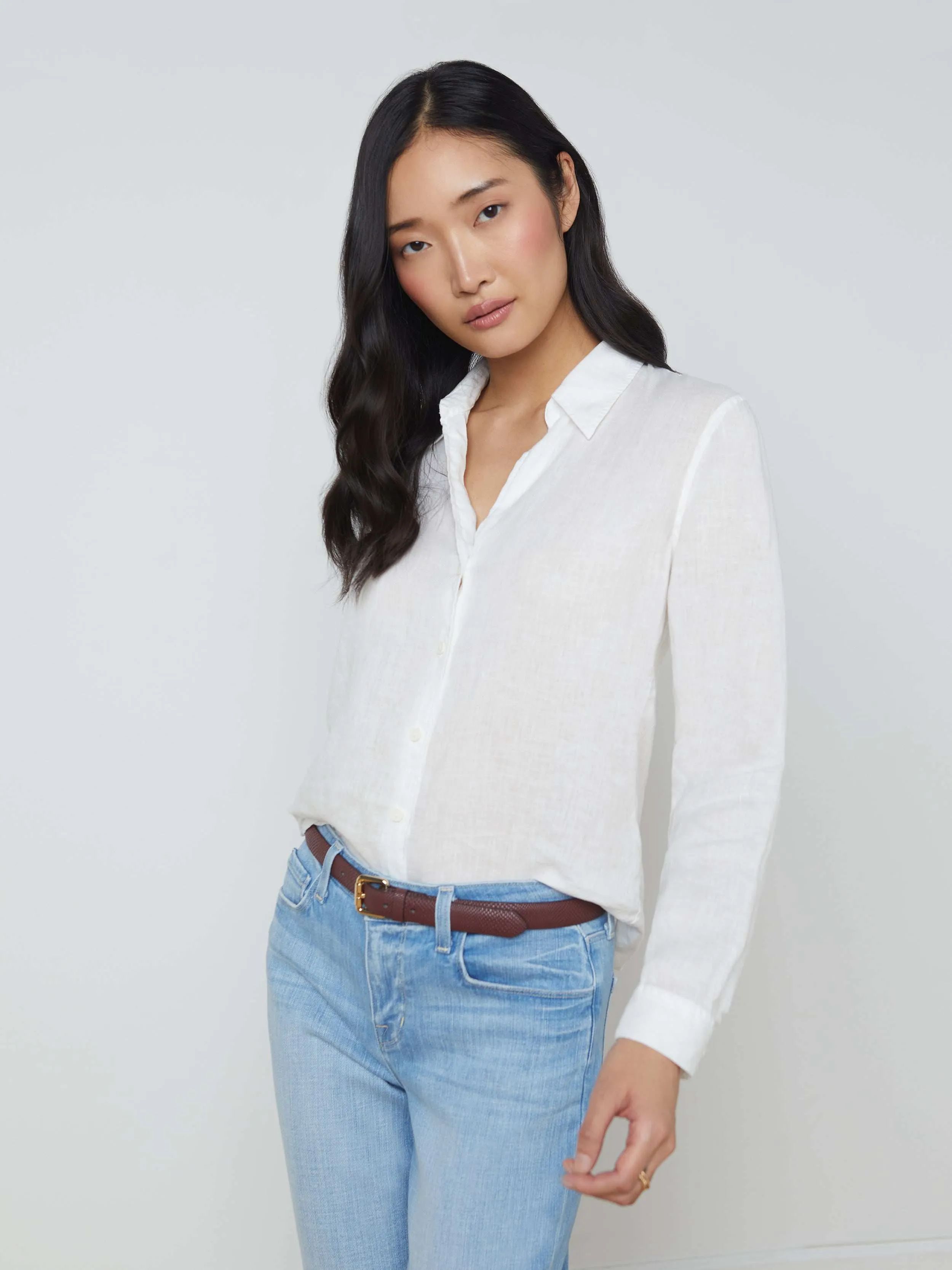 Tyler Linen Blouse sold by L'AGENCE product image thumbnail 2