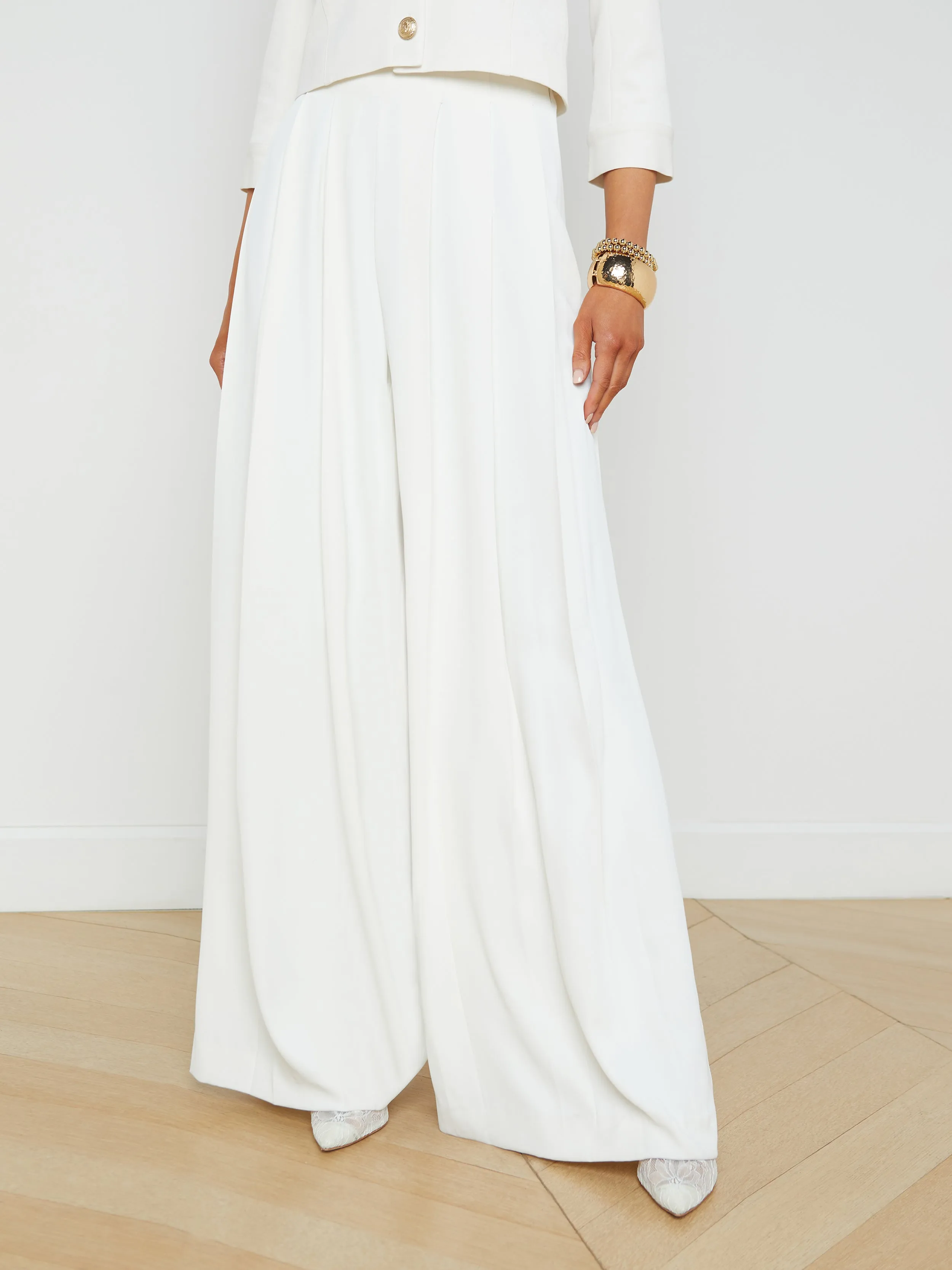 Nova Pleated Wide-Leg Pant sold by L'AGENCE product image thumbnail 2