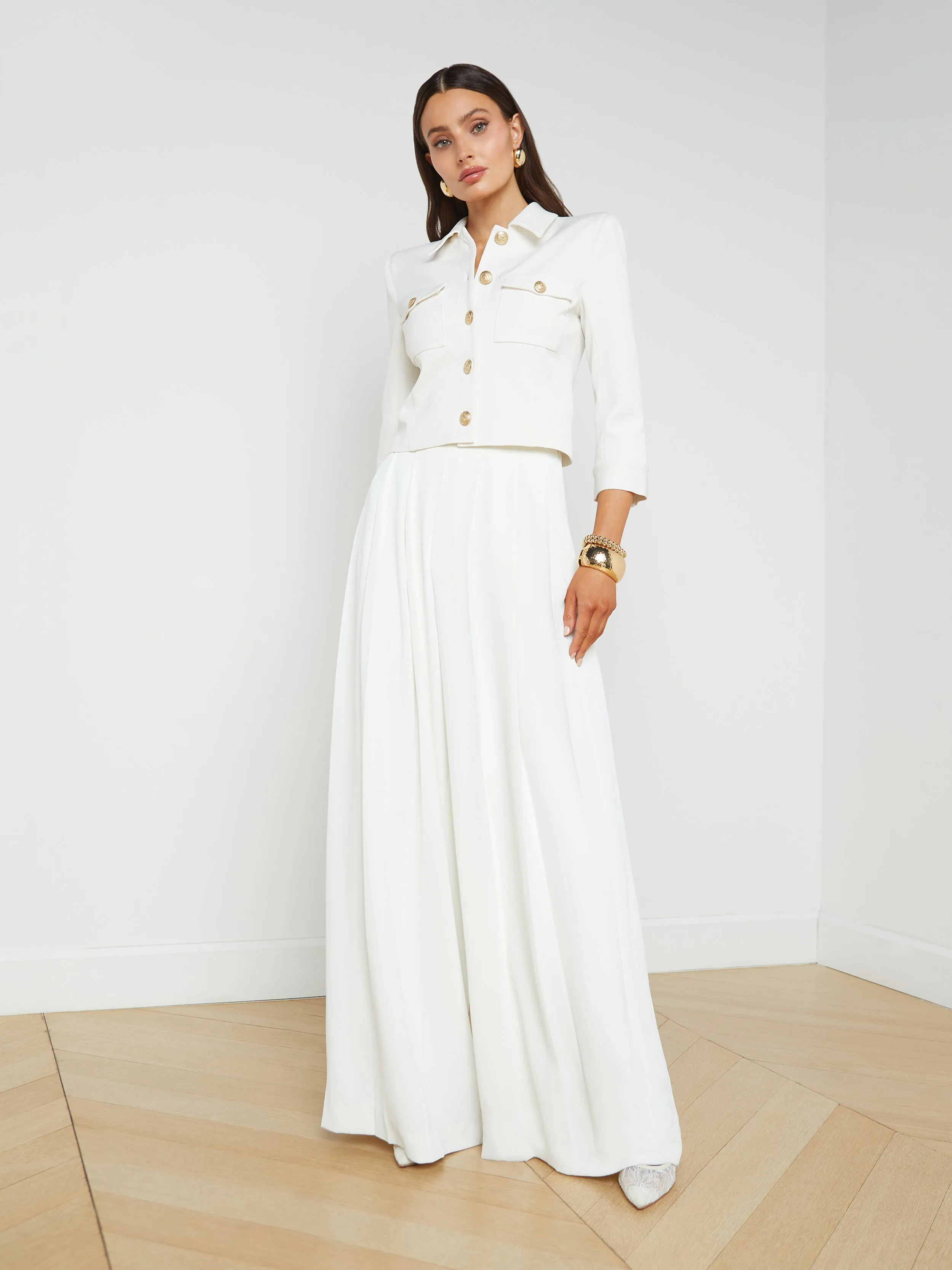 Nova Pleated Wide-Leg Pant sold by L'AGENCE