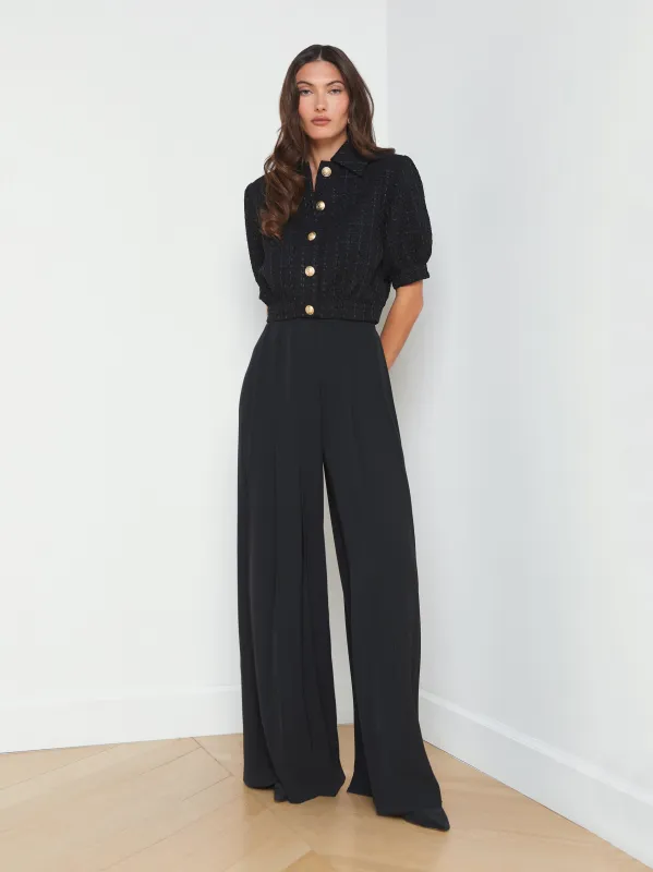 Nova Pleated Wide-Leg Pant sold by L'AGENCE