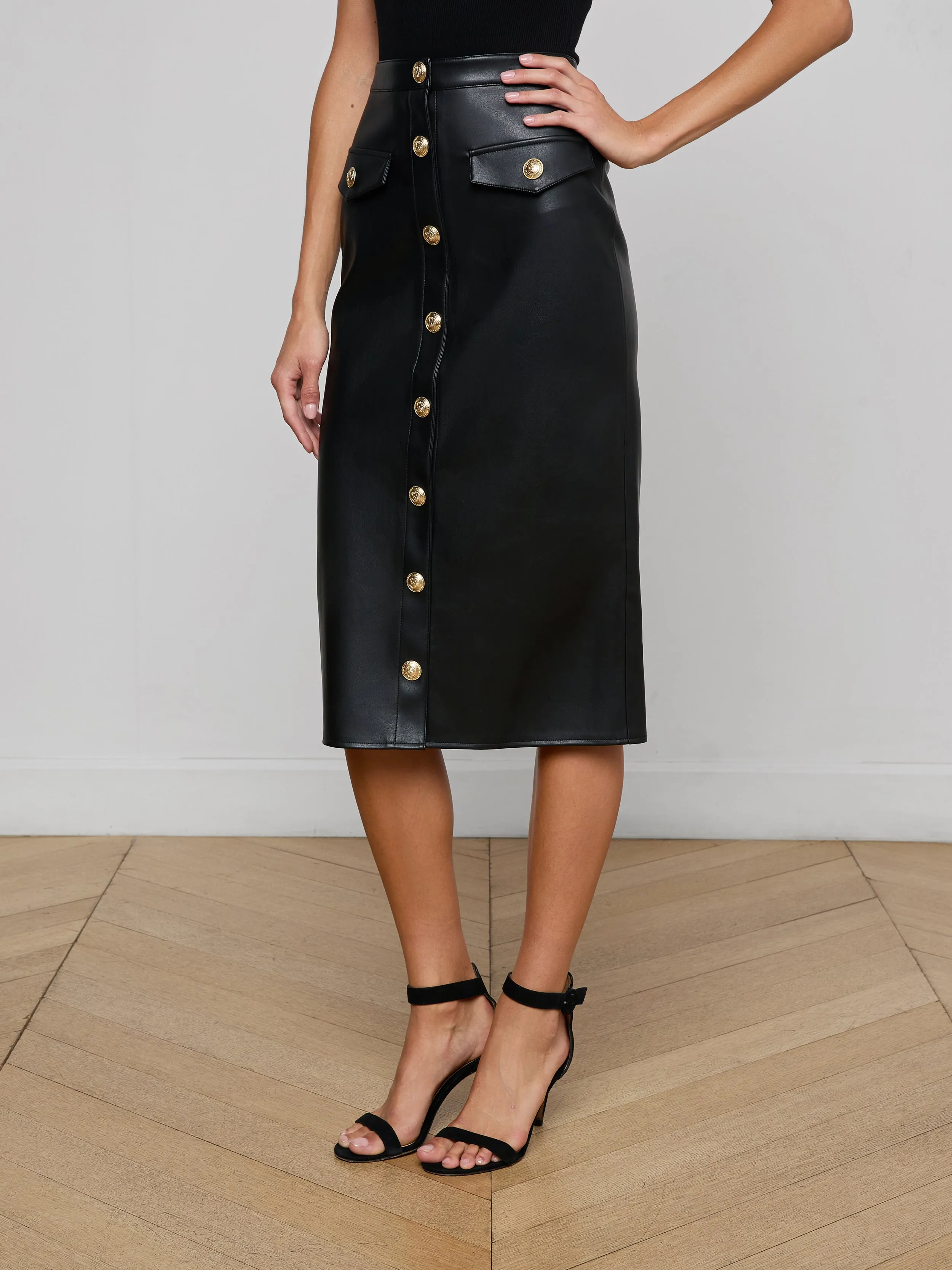 Milann Vegan Leather Skirt sold by L'AGENCE product image thumbnail 3