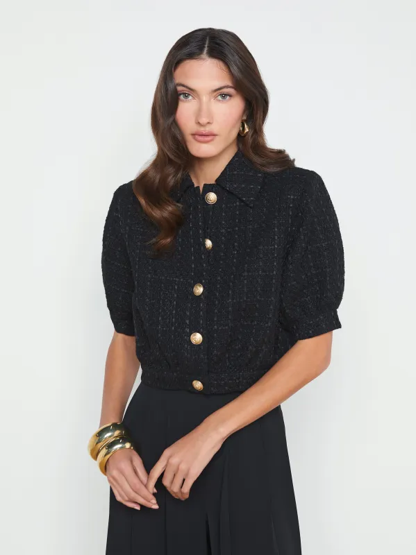 Cove Cropped Tweed Jacket sold by L'AGENCE