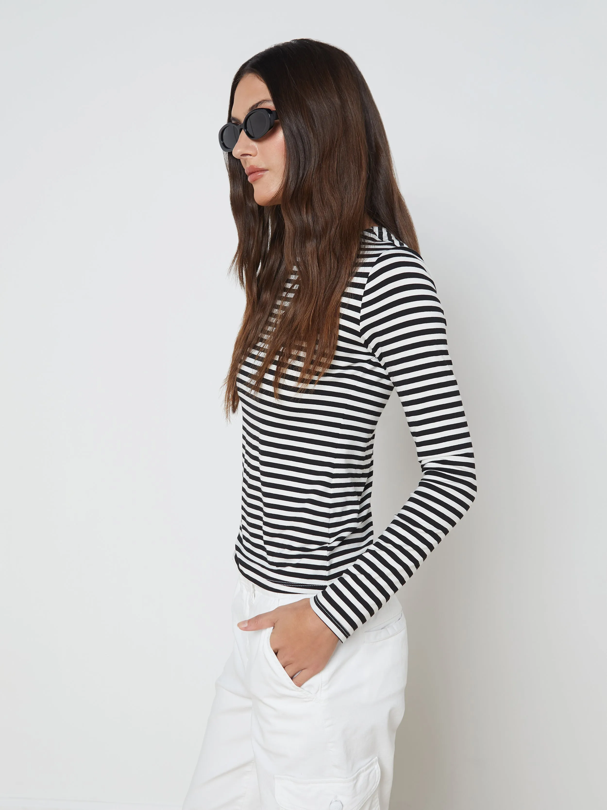 Tess Long Sleeve Tee sold by L'AGENCE product image thumbnail 3