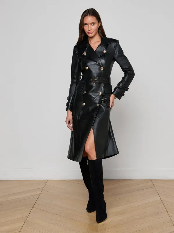 Celina Leather Trench Coat sold by L'AGENCE