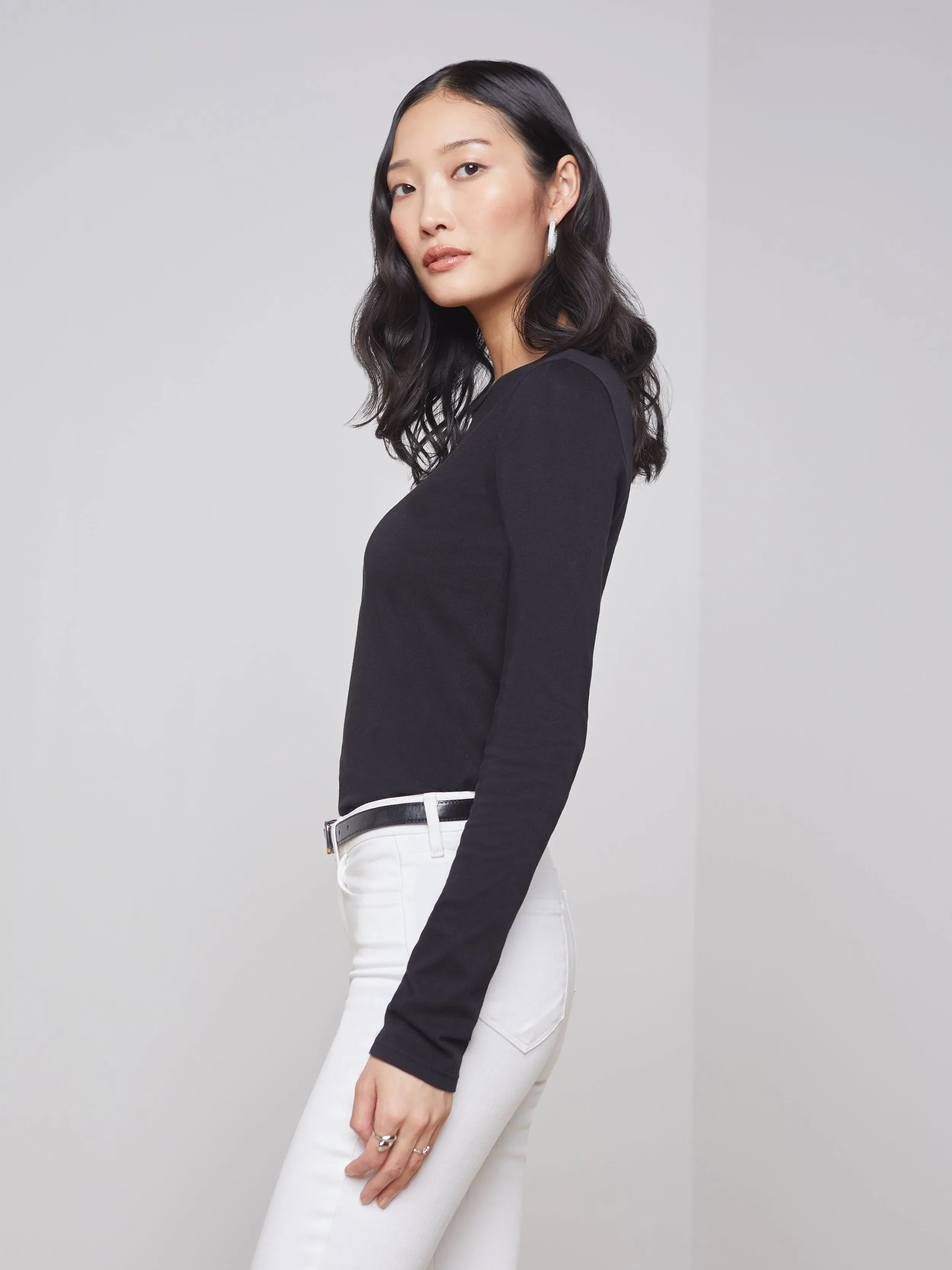 Tess Long Sleeve Tee sold by L'AGENCE product image thumbnail 2
