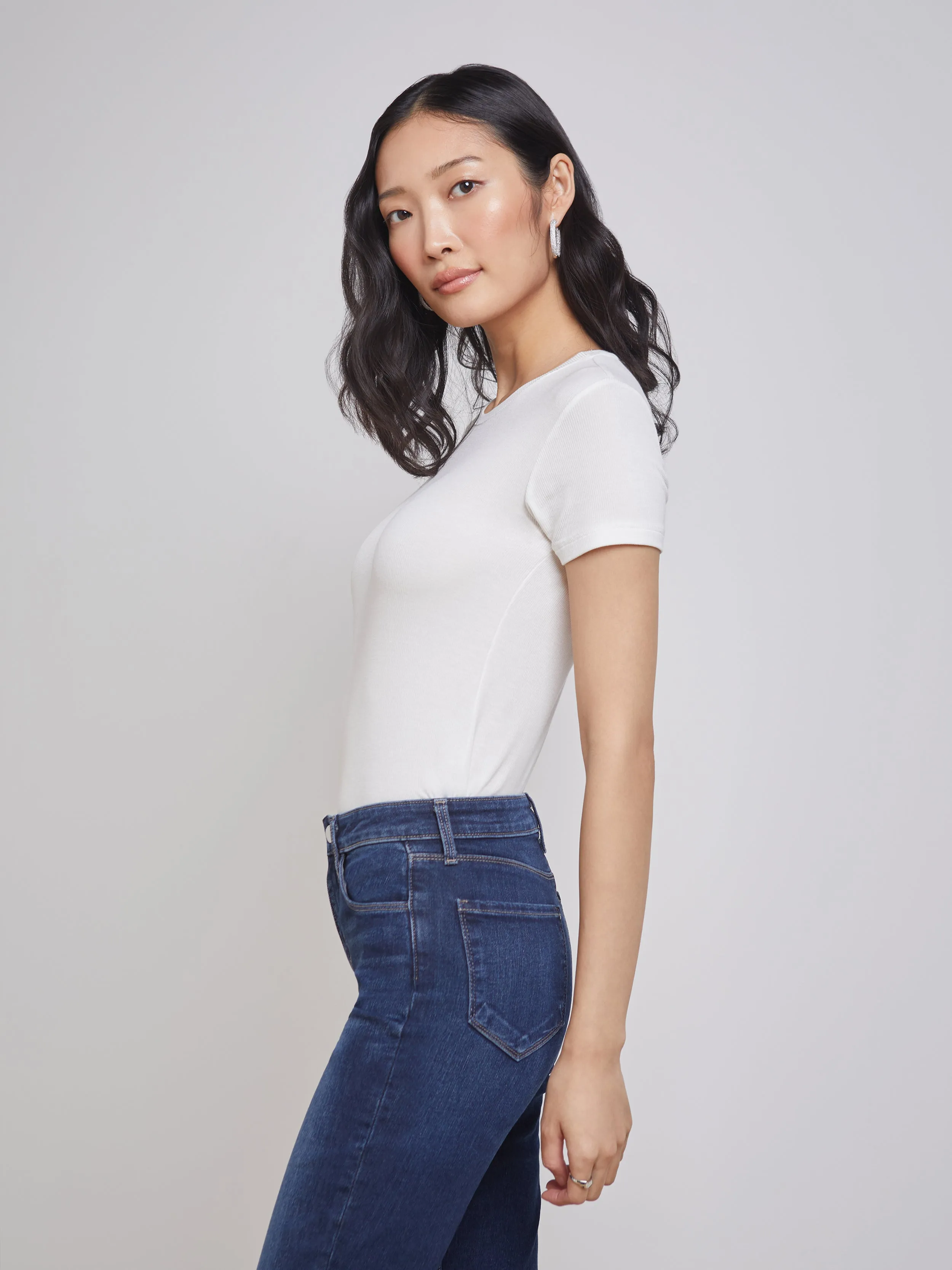 Ressi Micro-Rib Tee sold by L'AGENCE product image thumbnail 3