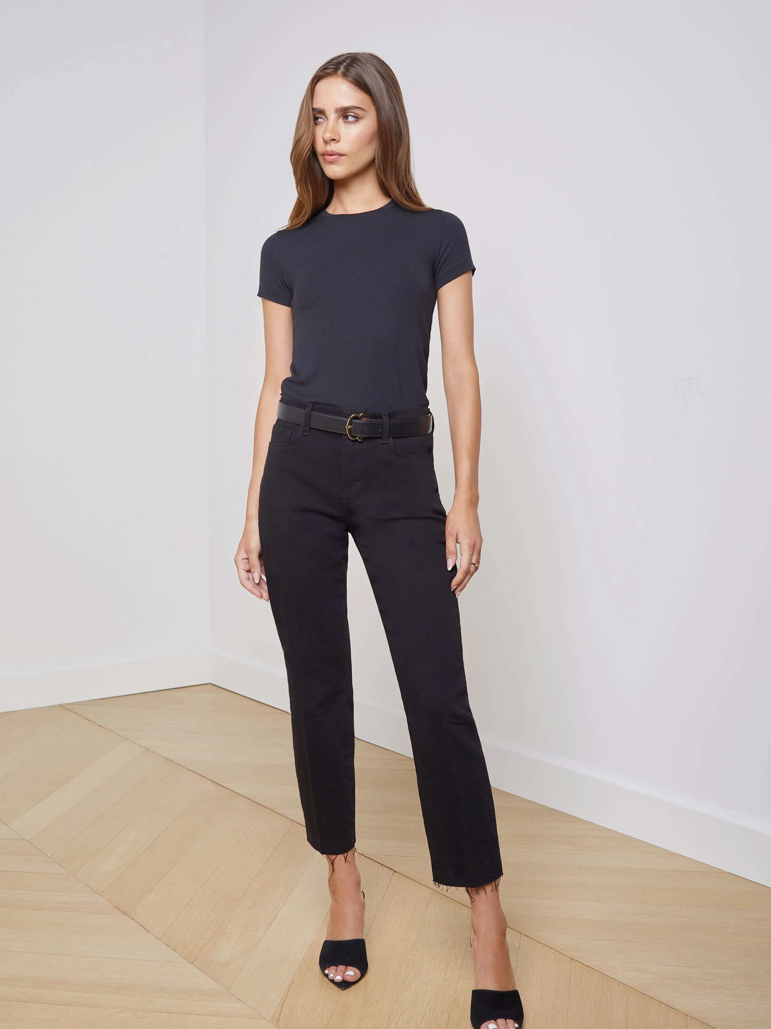 Ressi Micro-Rib Tee sold by L'AGENCE product image thumbnail 5