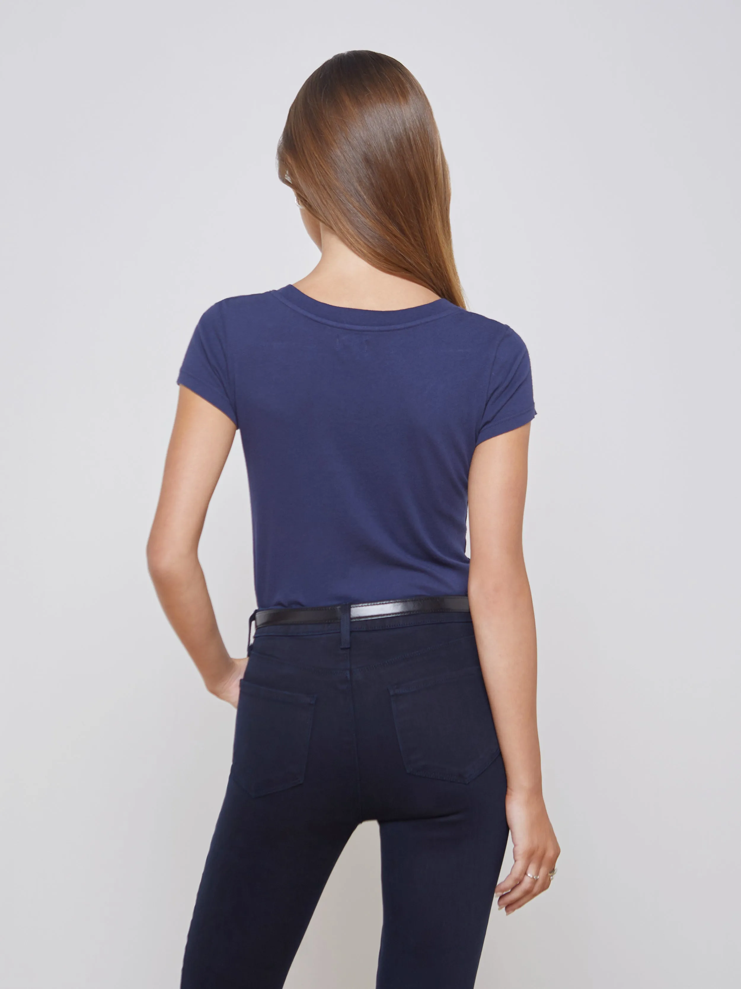 Cory Cotton Scoopneck Tee sold by L'AGENCE product image thumbnail 4