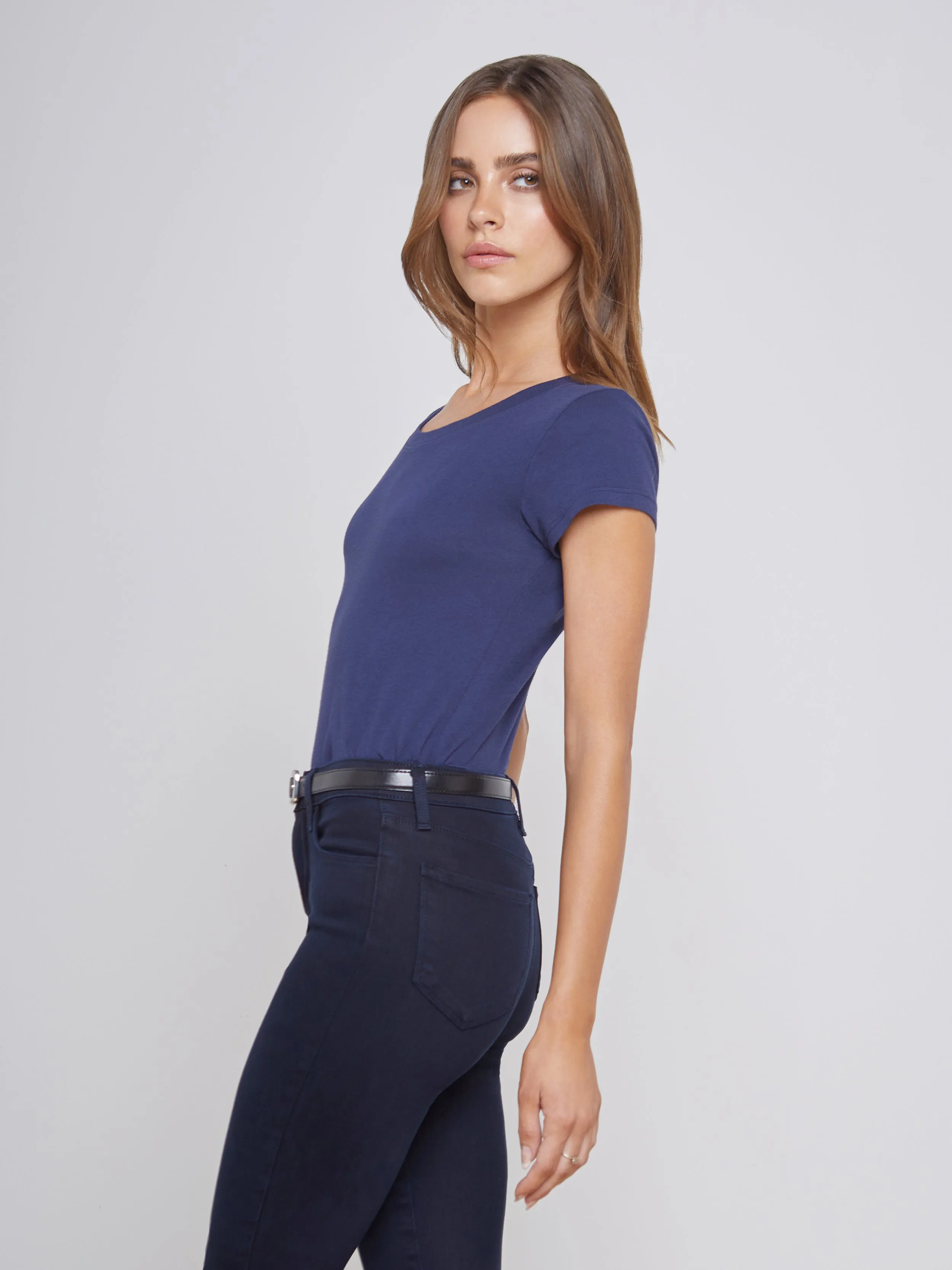 Cory Cotton Scoopneck Tee sold by L'AGENCE product image thumbnail 3