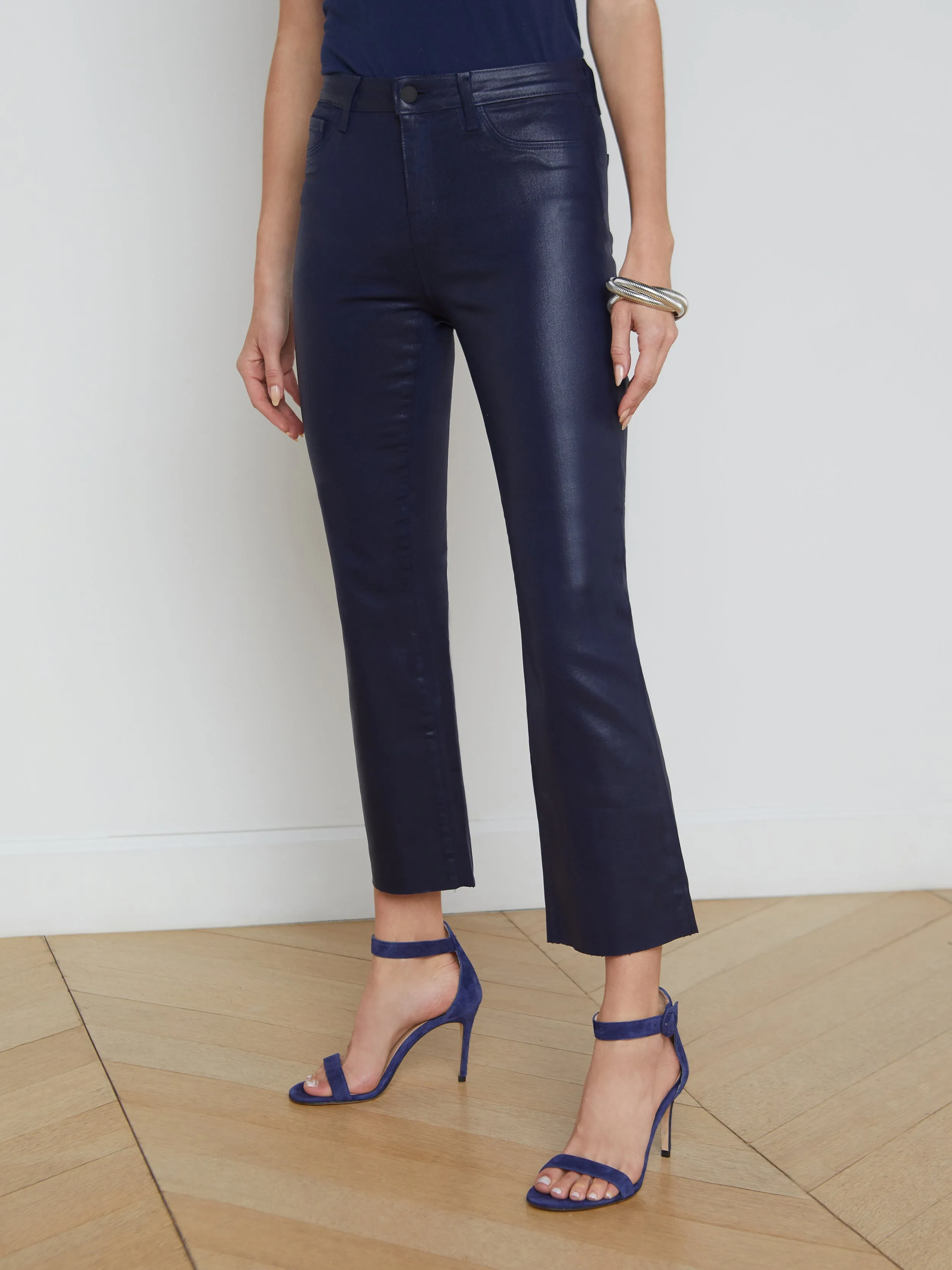 Kendra Coated Cropped Flare Jean sold by L'AGENCE product image thumbnail 3