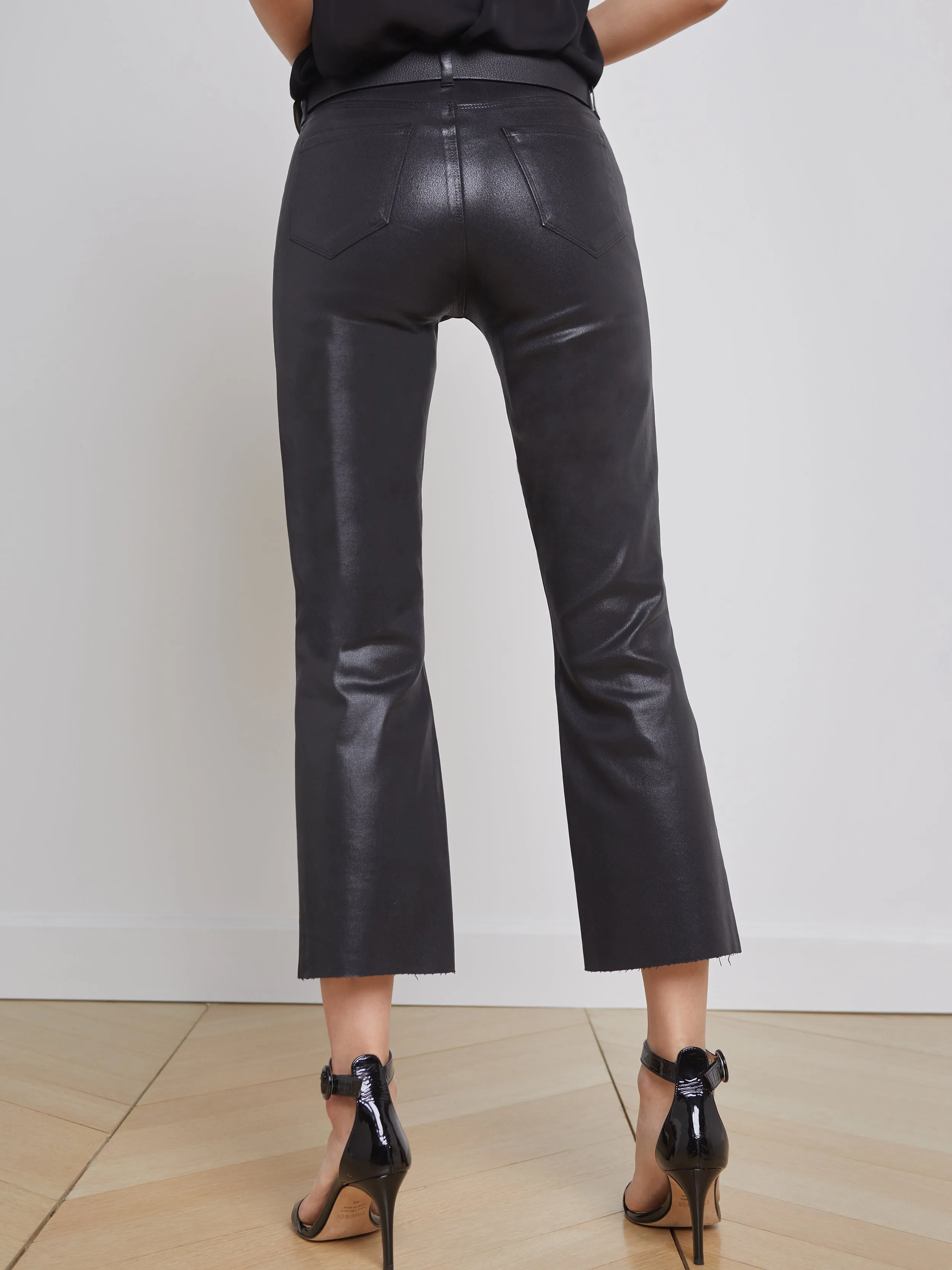 Kendra Coated Cropped Flare Jean sold by L'AGENCE product image thumbnail 4