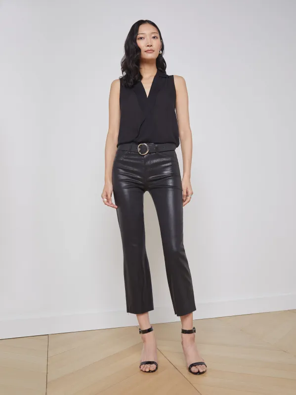Kendra Coated Cropped Flare Jean sold by L'AGENCE