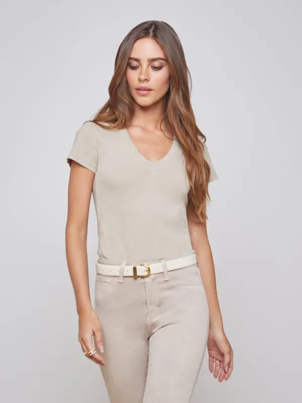 Becca Cotton V-Neck Tee sold by L'AGENCE
