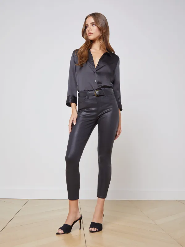 Margot Coated Cropped Skinny Jean sold by L'AGENCE