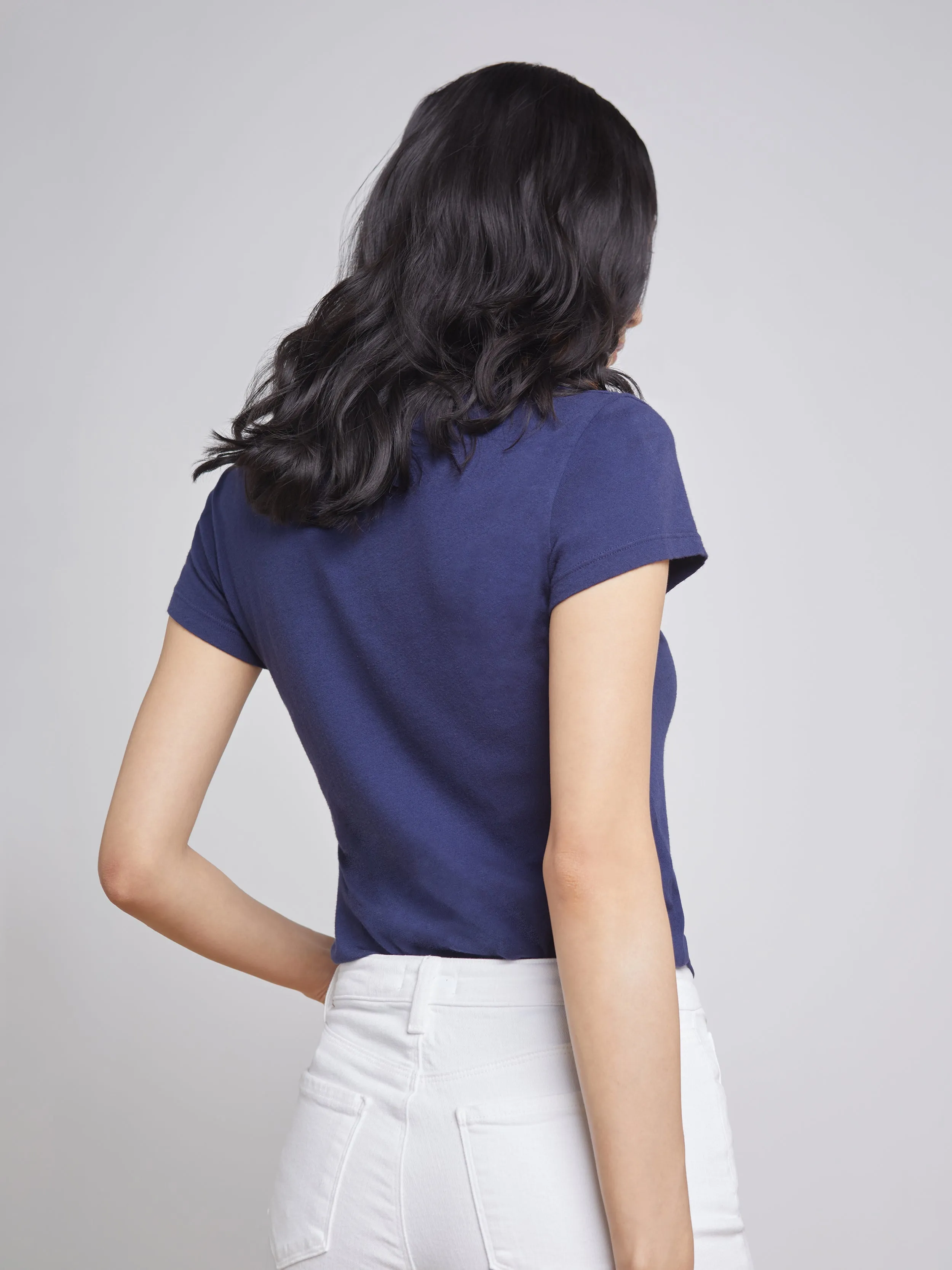 Becca Cotton V-Neck Tee sold by L'AGENCE product image thumbnail 3