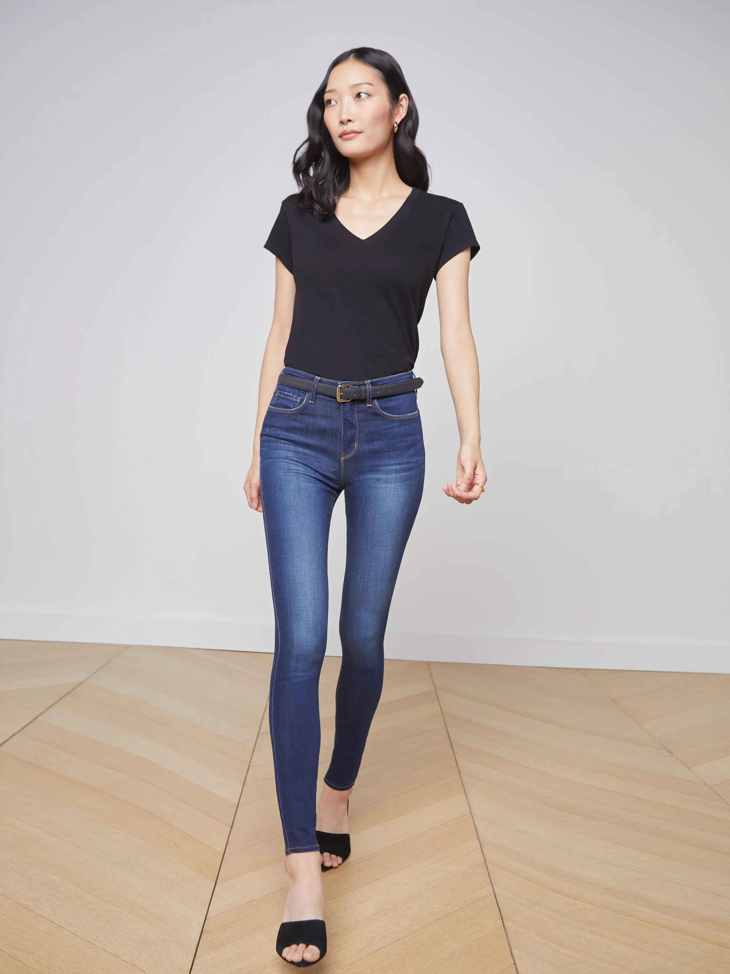 Becca Cotton V-Neck Tee sold by L'AGENCE product image thumbnail 4