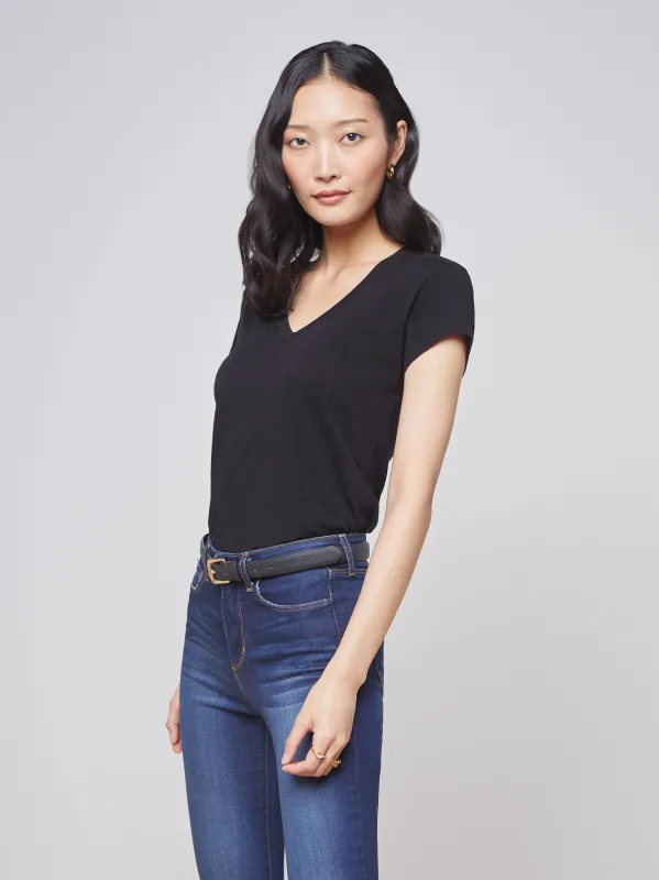 Becca Cotton V-Neck Tee sold by L'AGENCE