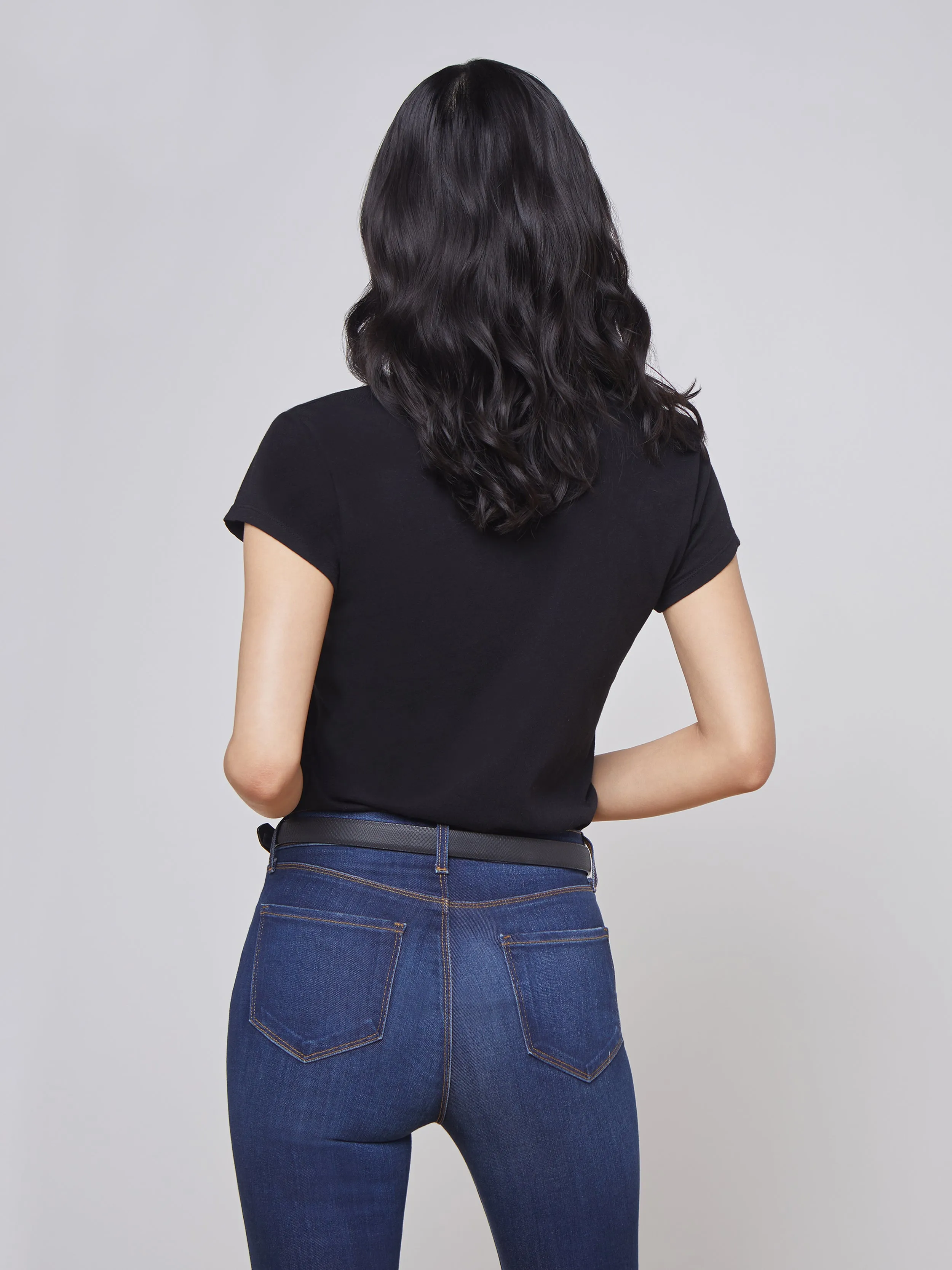 Becca Cotton V-Neck Tee sold by L'AGENCE product image thumbnail 3