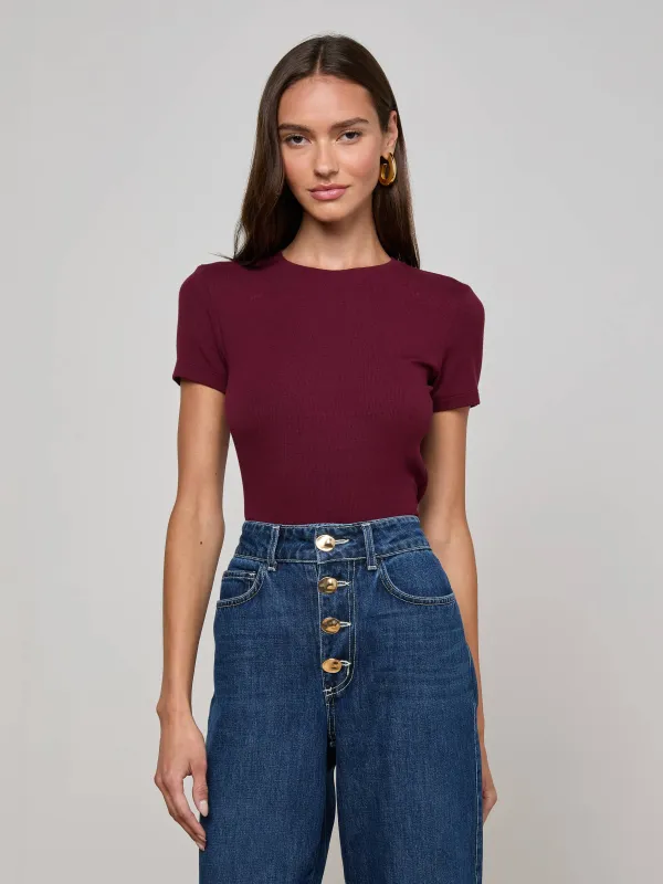 Ressi Micro-Rib Tee sold by L'AGENCE