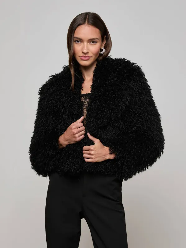 Aura Cropped Faux Fur Jacket sold by L'AGENCE