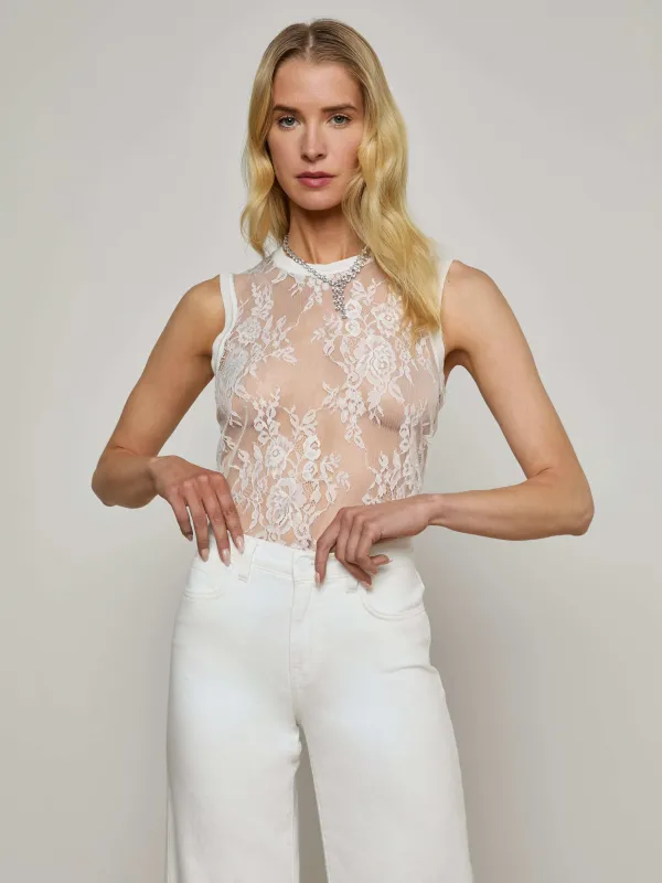 Brax Floral Lace Tank sold by L'AGENCE