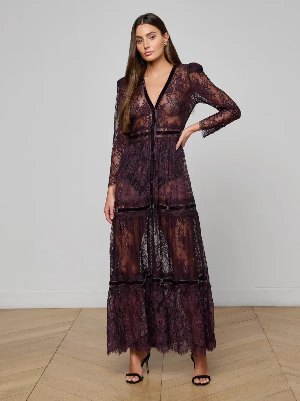 Poe Lace Maxi Dress sold by L'AGENCE