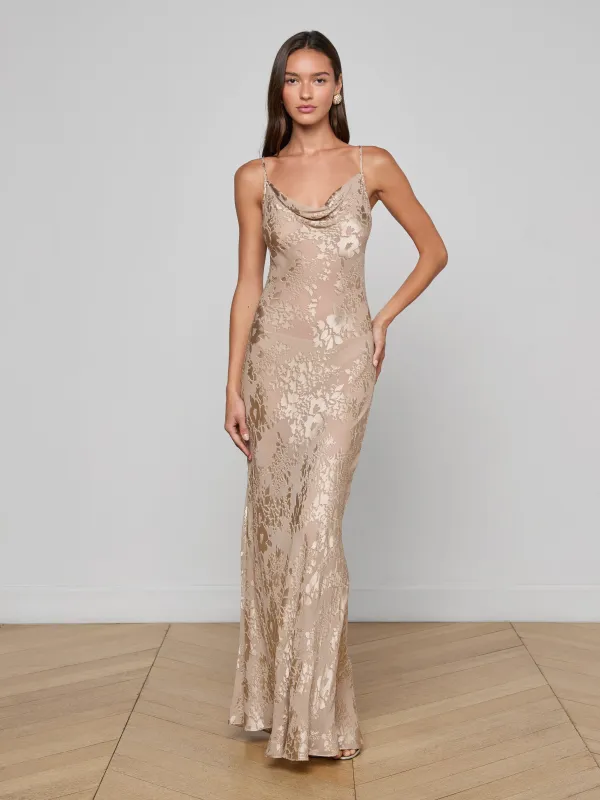 Christine Burnout Satin Gown sold by L'AGENCE