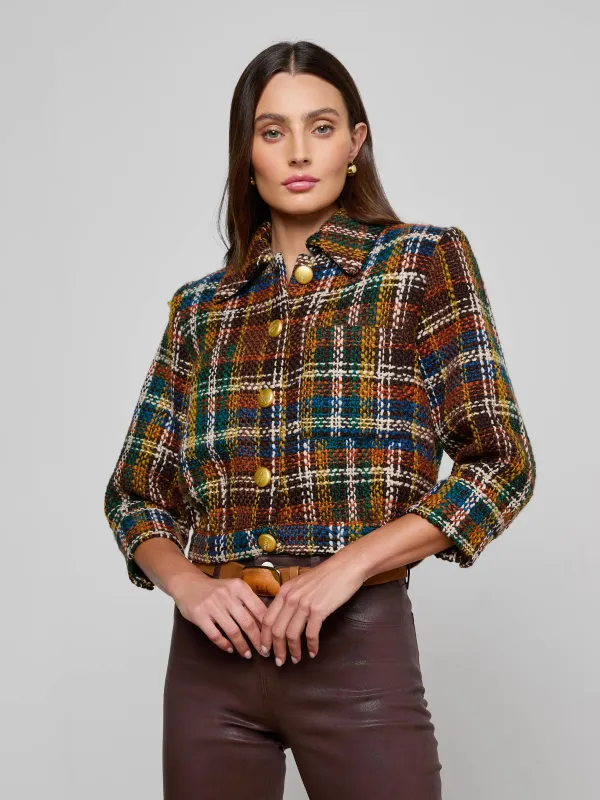 Jia Cropped Tweed Jacket sold by L'AGENCE